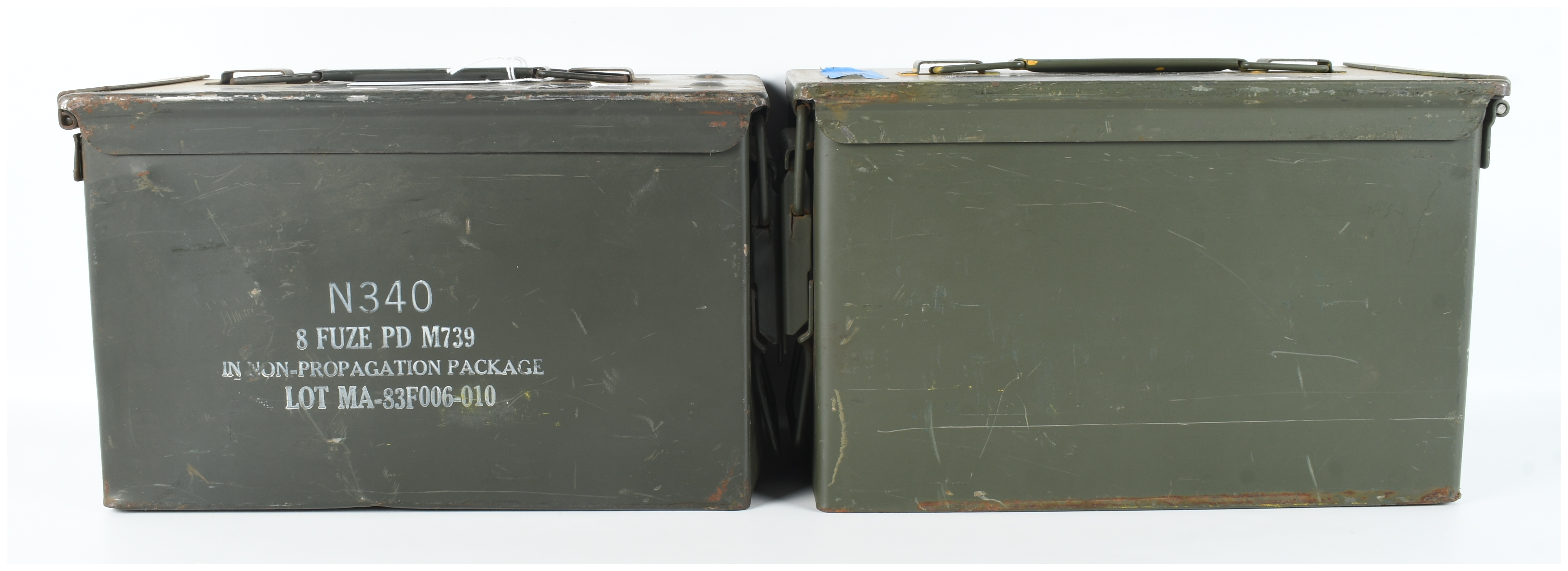 Two U.S. Military M2A1 Ammunition Cans 11x6x8