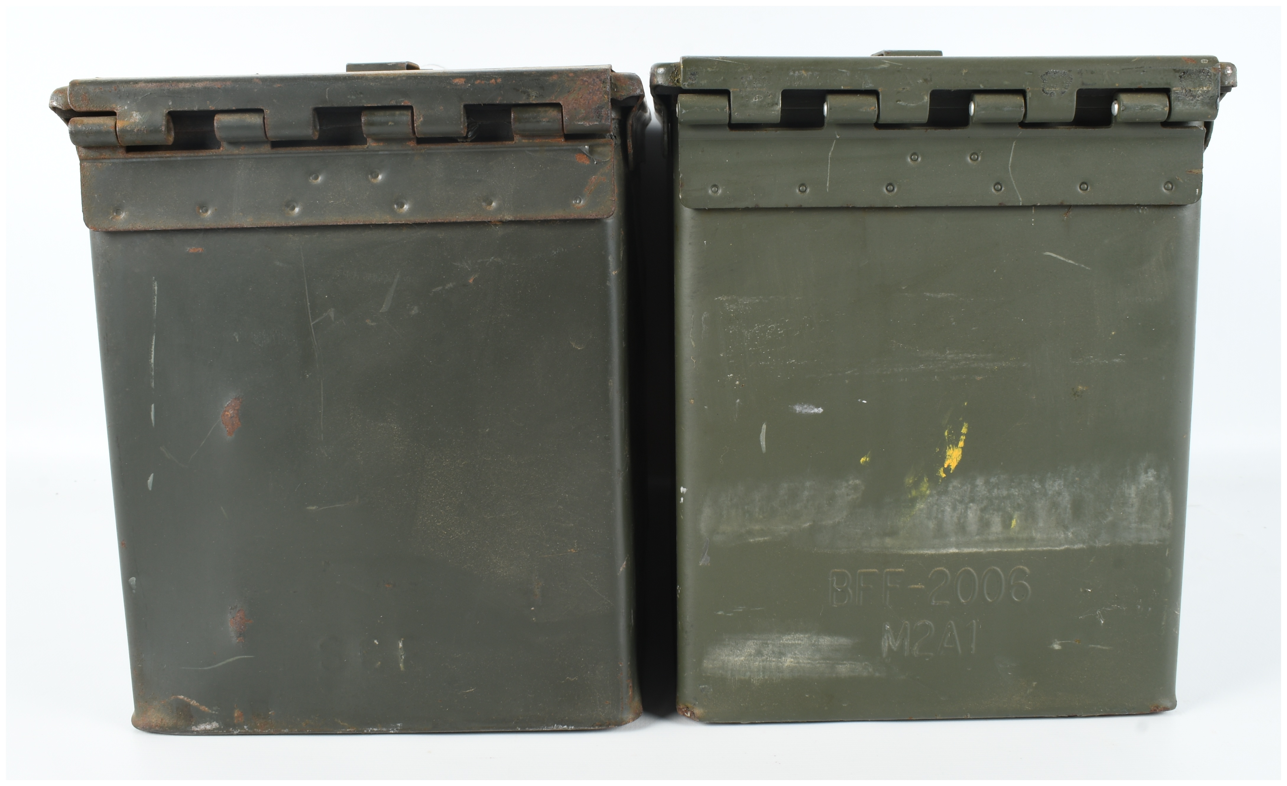 Two U.S. Military M2A1 Ammunition Cans 11x6x8