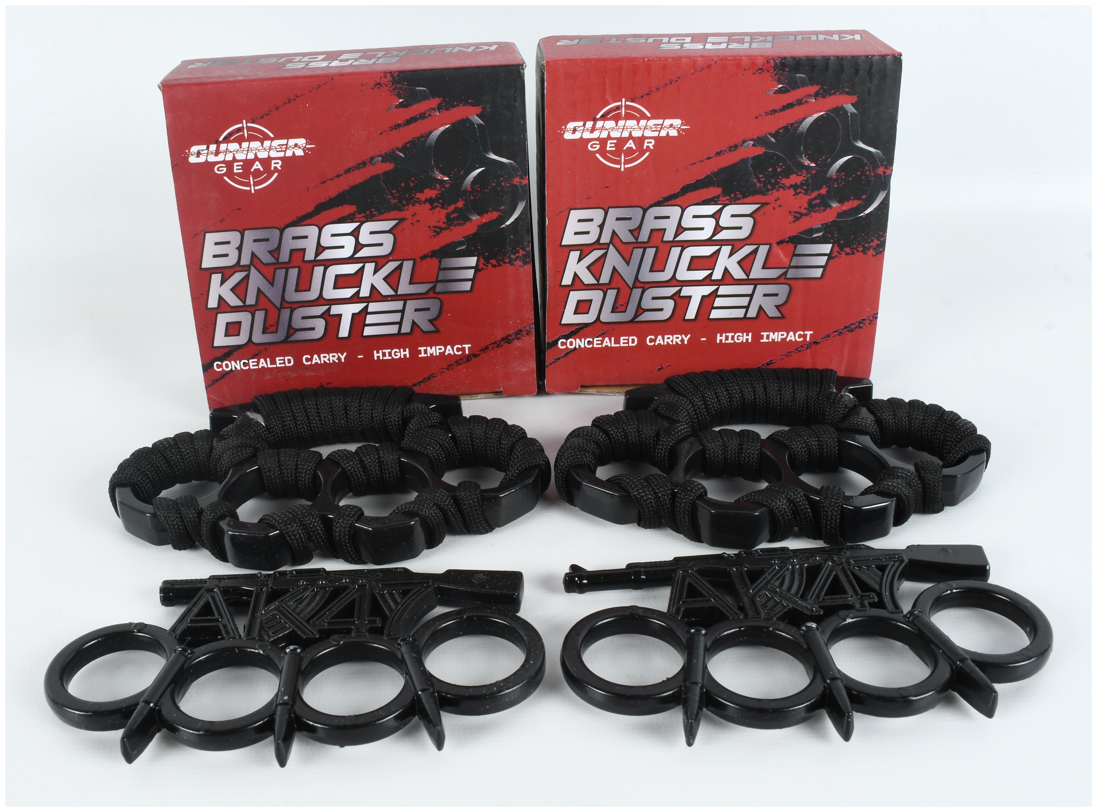 Four Boxes of Gunner Gear Brass Knuckle Dusters