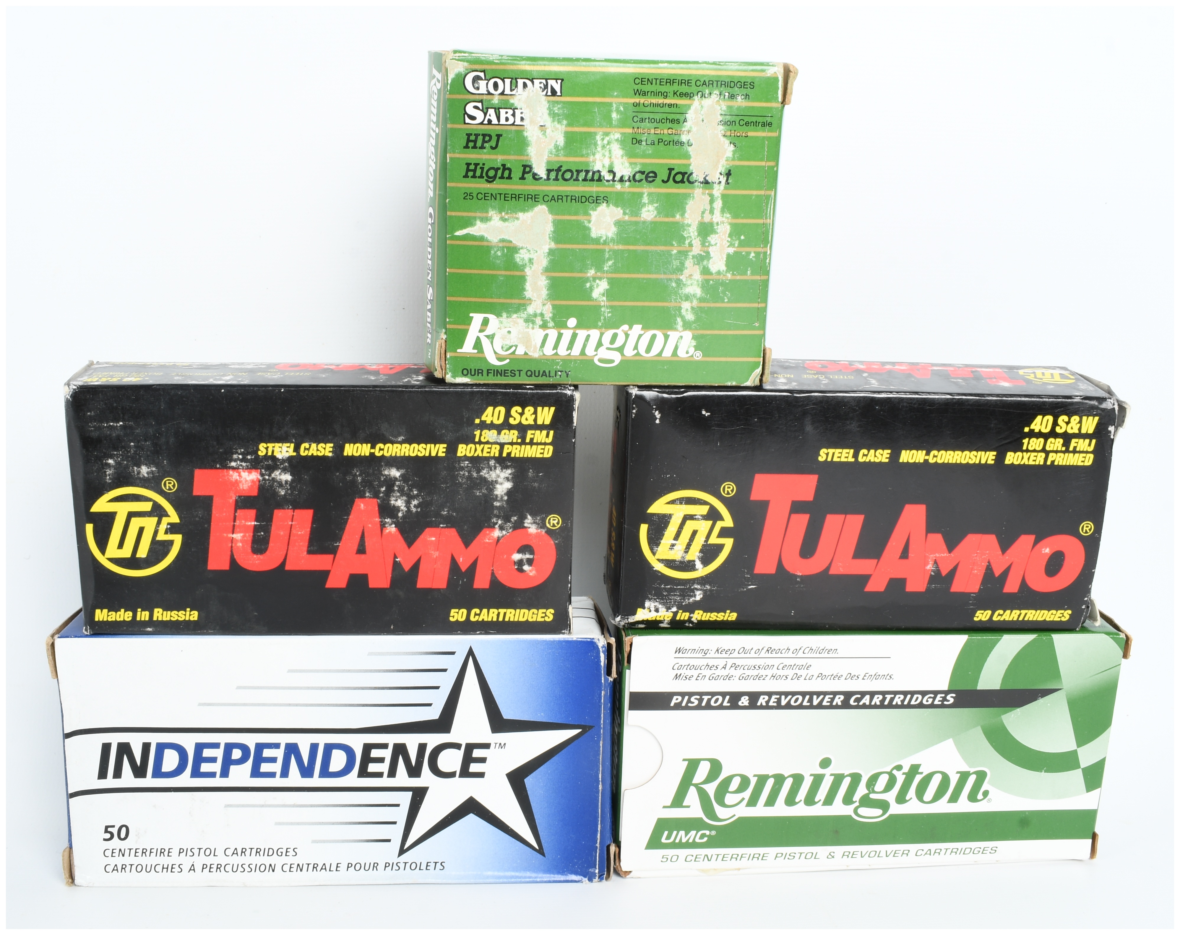 A Lot of 220 Rounds of Remington TulAmmo and Independence Centerfire Pistol Ammunition .40 S&W