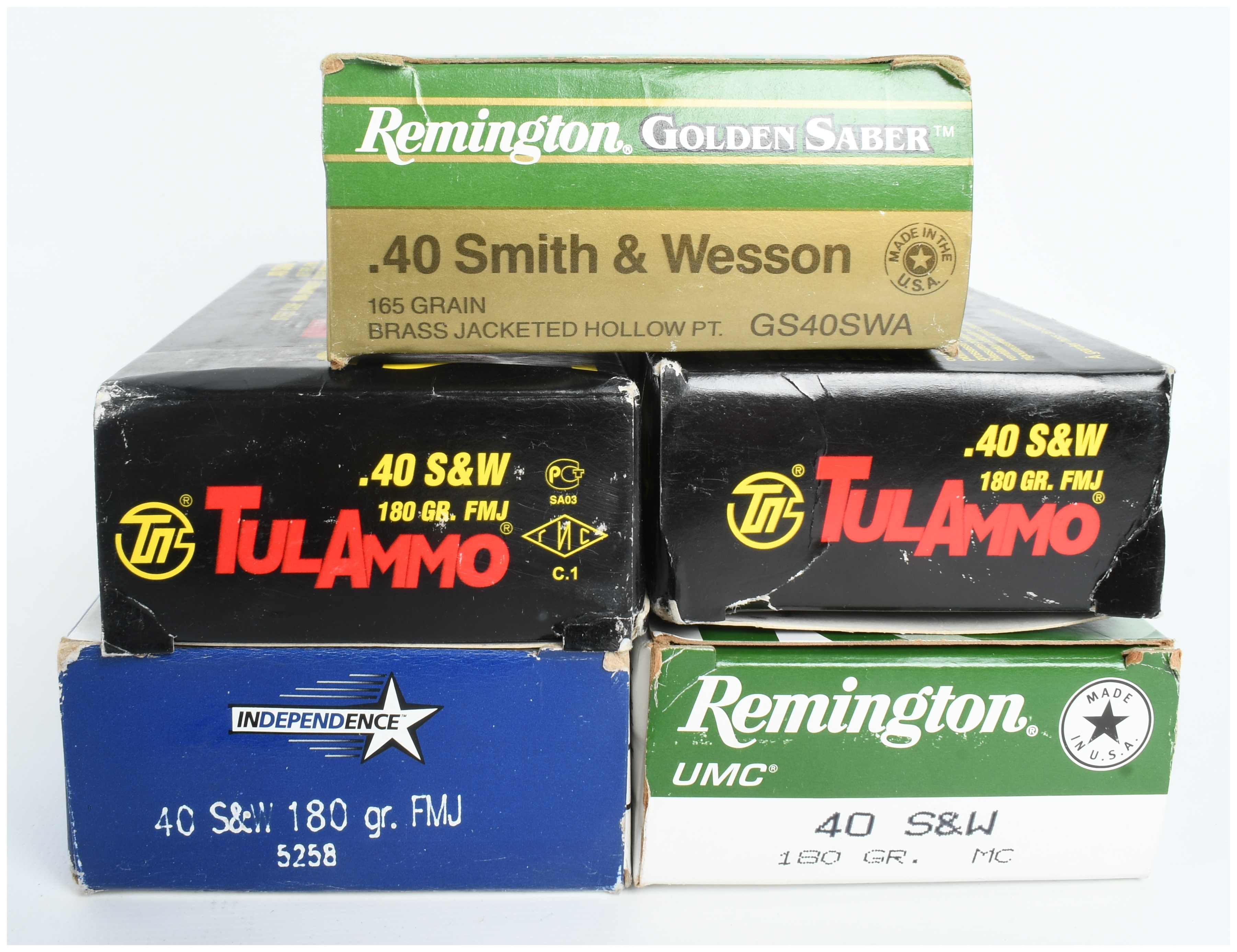 A Lot of 220 Rounds of Remington TulAmmo and Independence Centerfire Pistol Ammunition .40 S&W