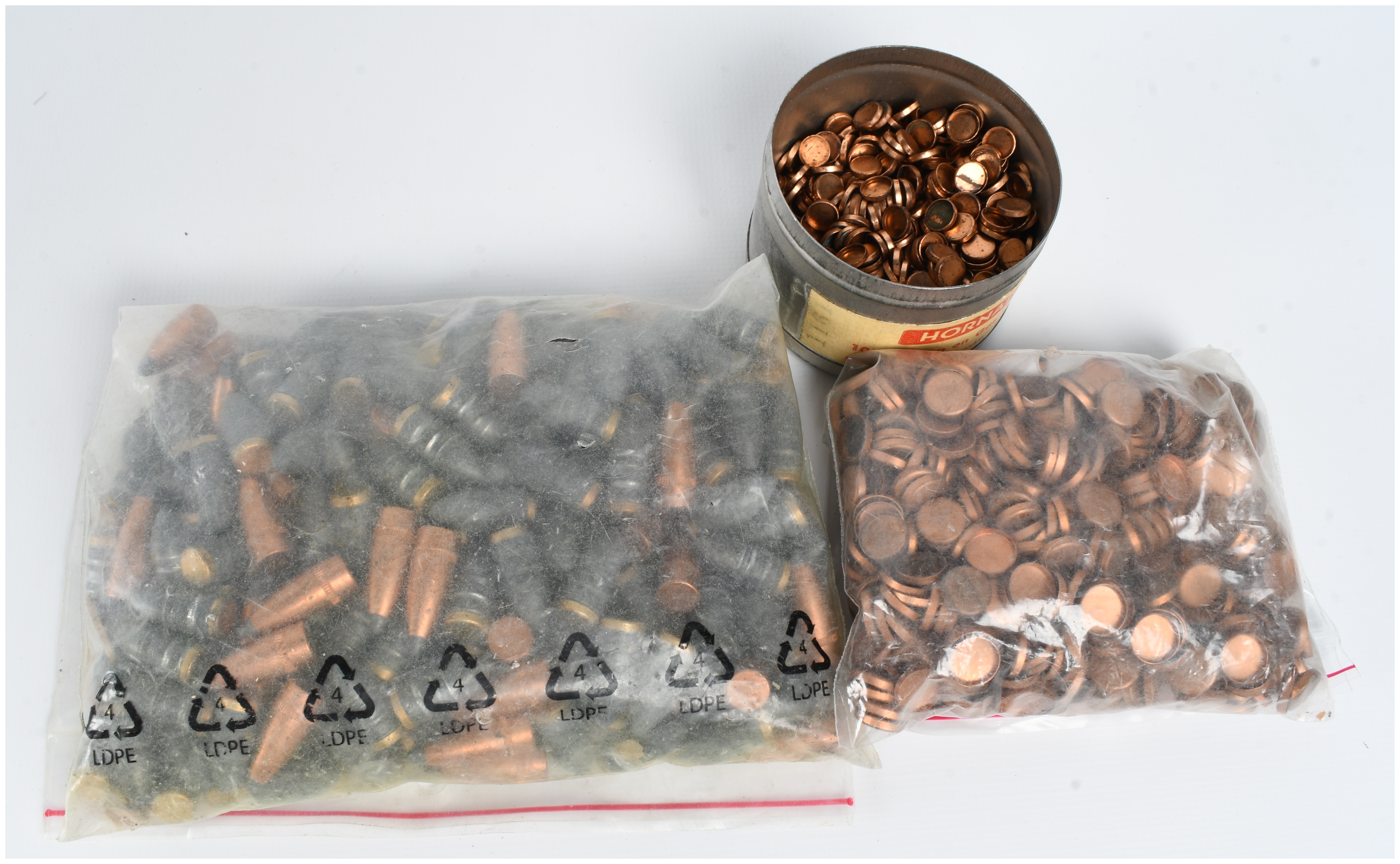 A Lot of Reloading Components Including 222 Bullet Tips with Hornady Gas Checks