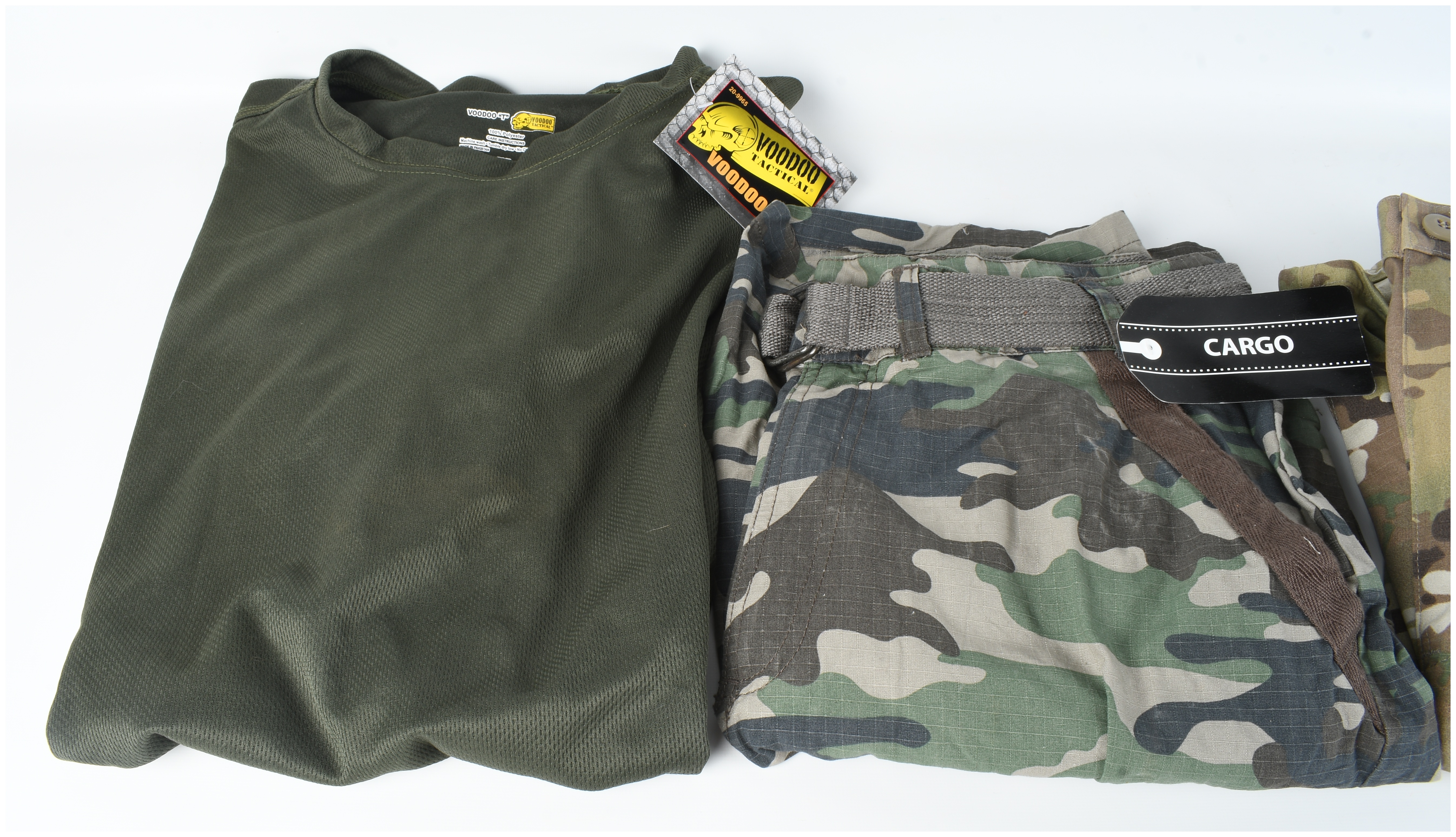 Five Piece Collection of Tactical Apparel Including Voodoo Tactical Propper and 5.11 Tactical