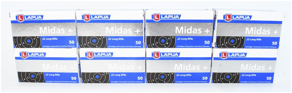 Lot 415: A Lot of 400 Rounds Lapua Midas+ .22 Long Rifle Rimfire Ammunition