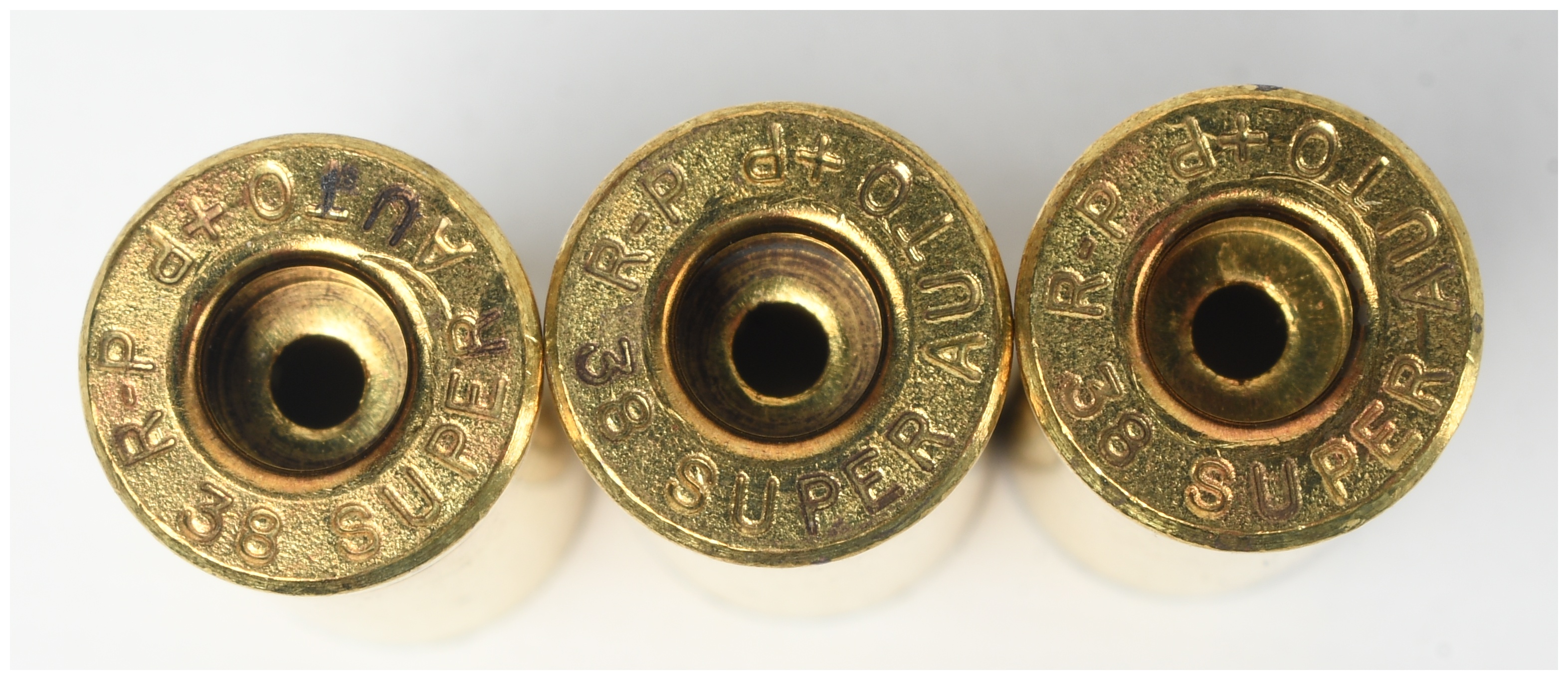 300 Remington-Peters .38 Super +P Fired Brass Casings in Three Boxes