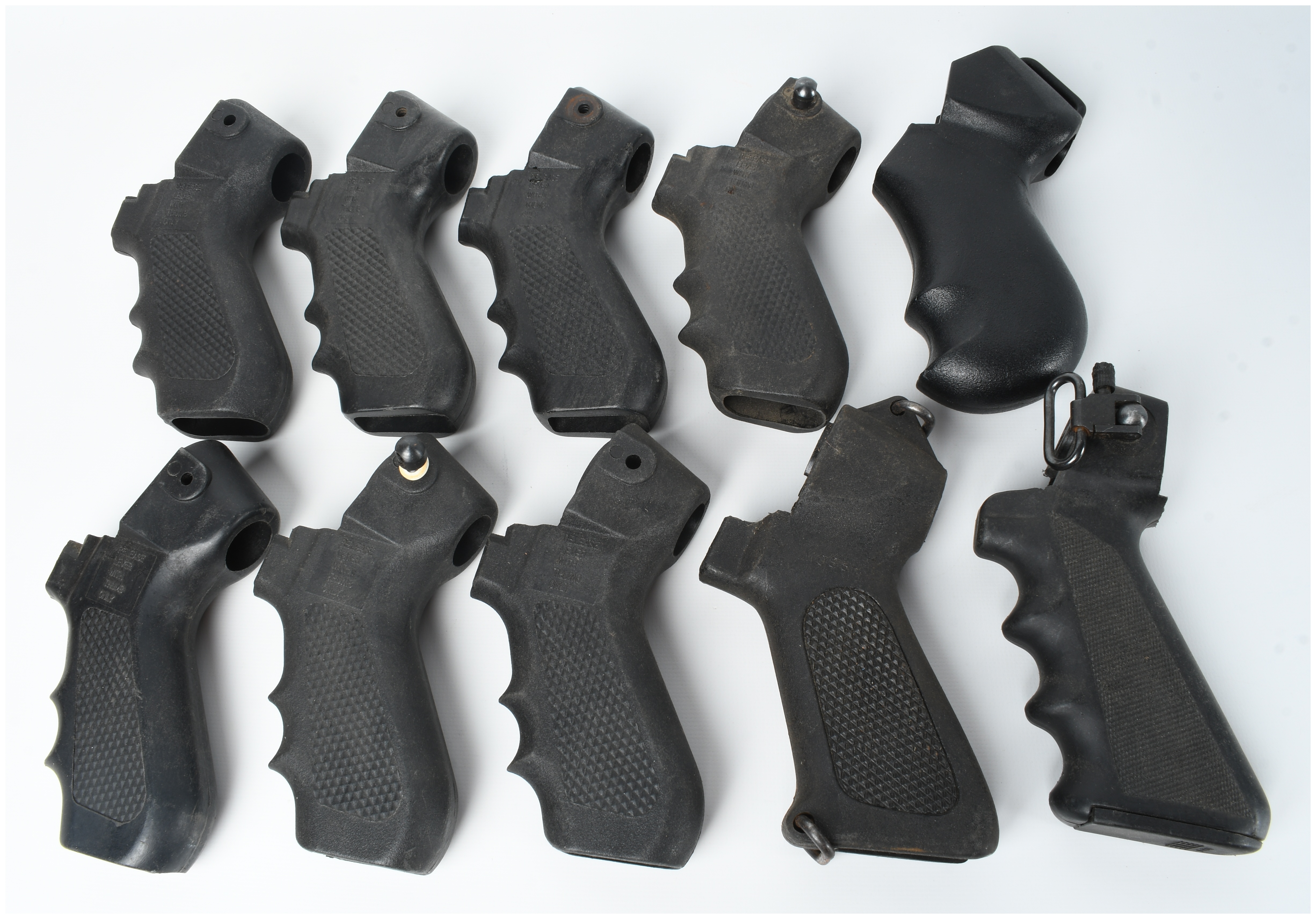 10 Black Polymer Tactical Pistol Grips