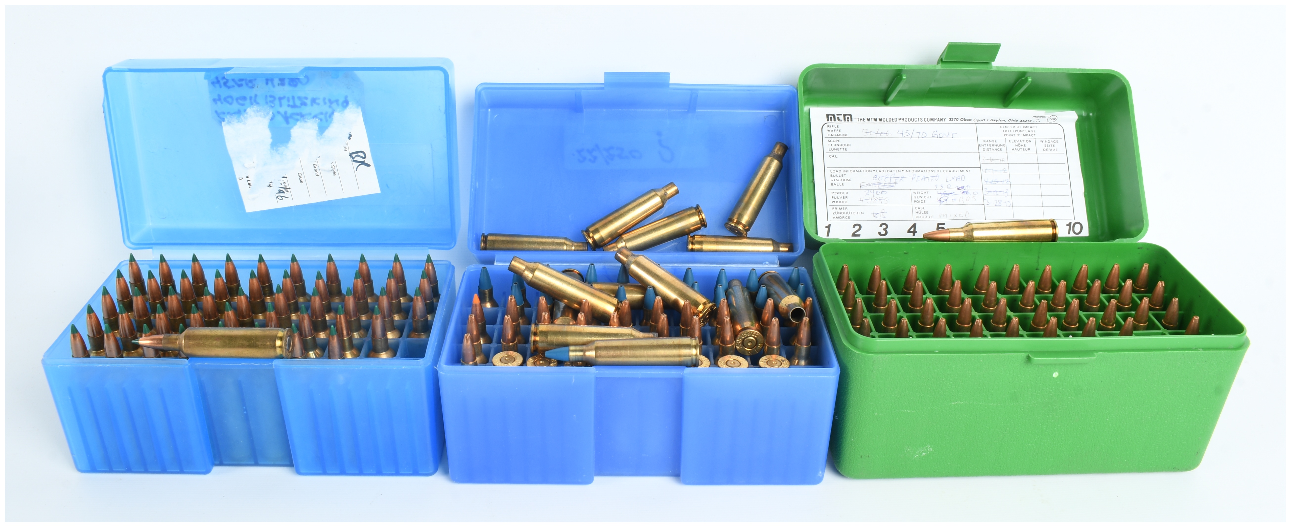 A Lot of 148 Winchester-Western .22-250 Remington Cartridges with 11 Empty Brass Casings