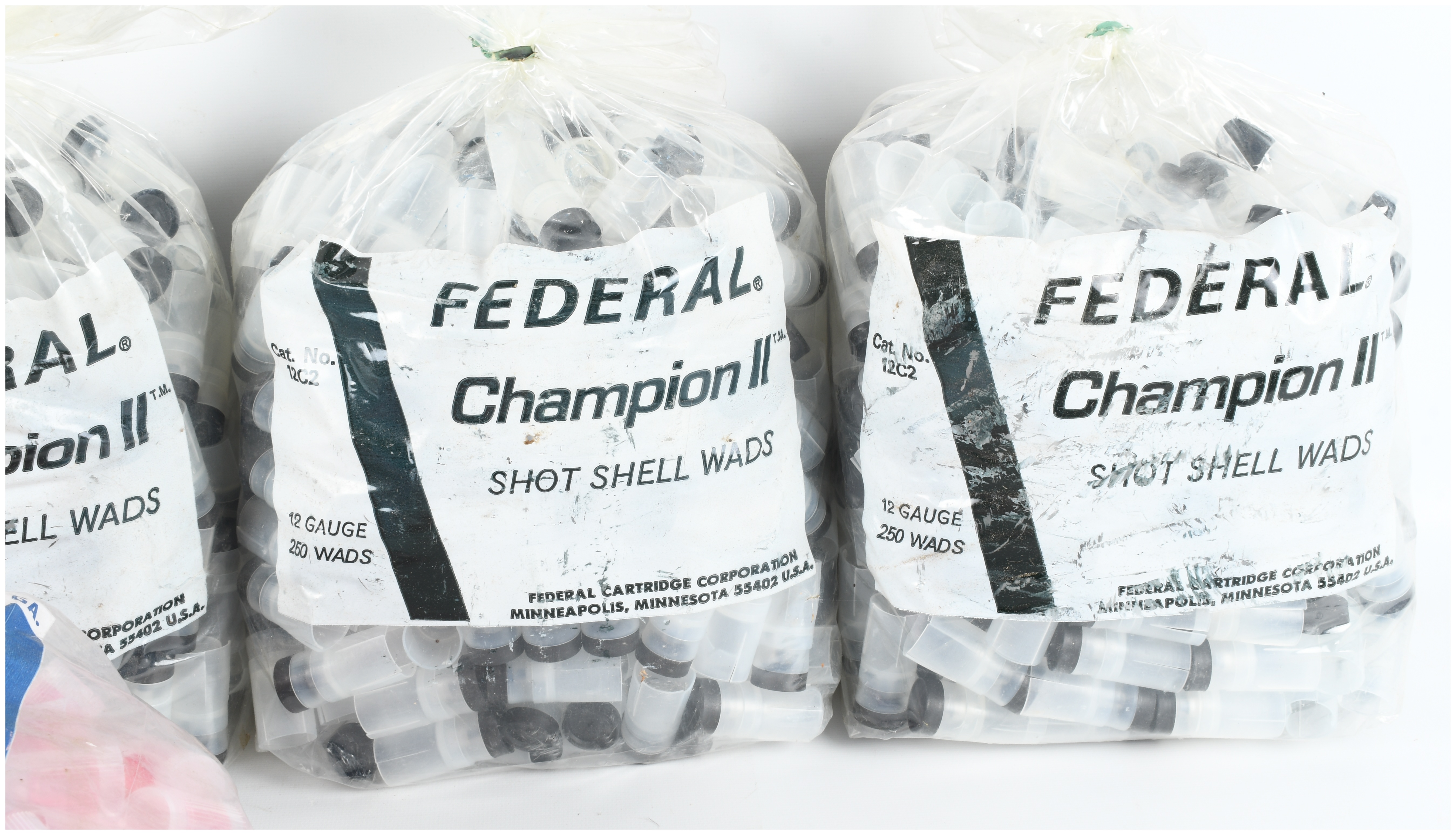 A Lot of 6 Bags of Federal Champion II and Lage Uniwad 12 Gauge Shotgun Shell Wads