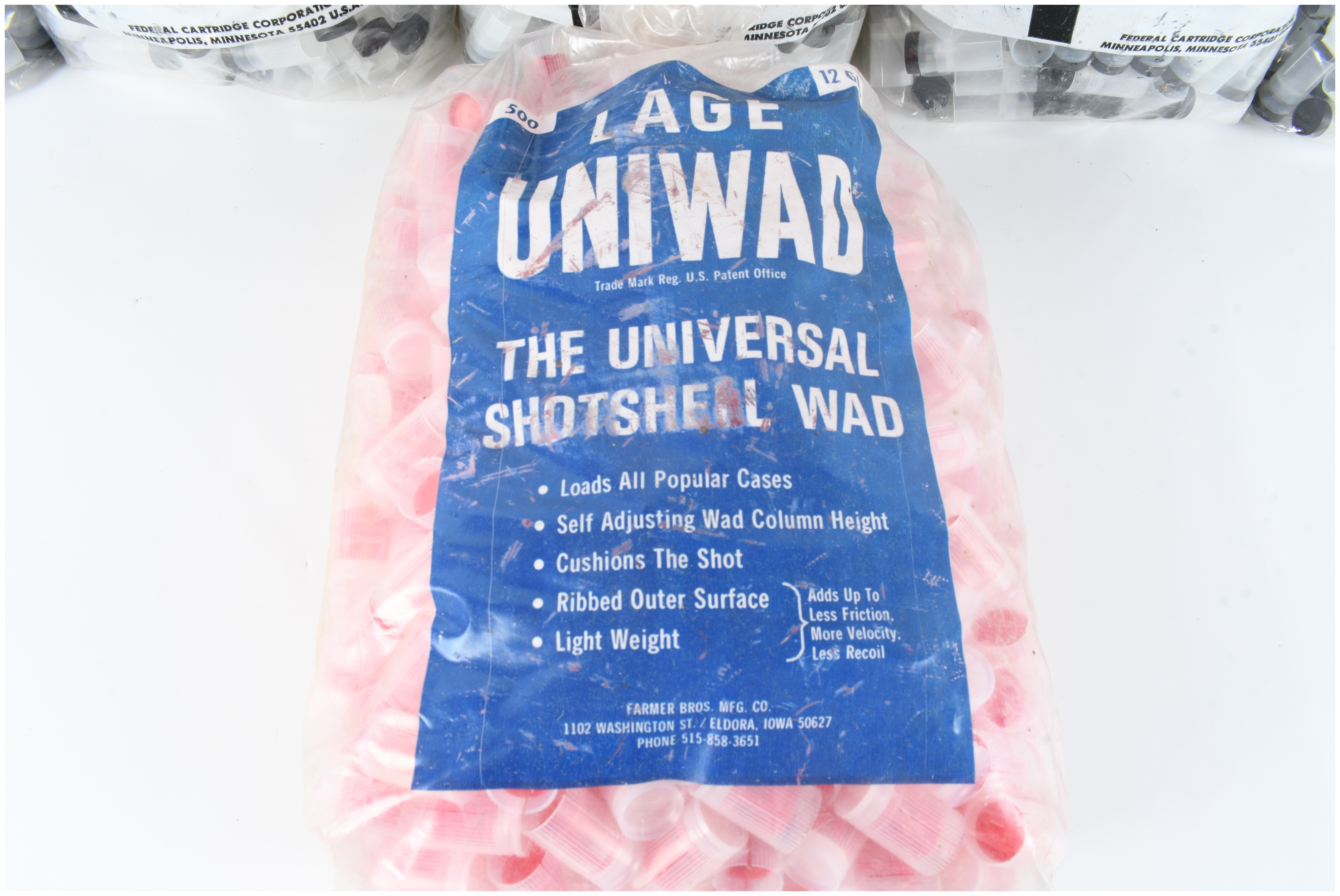 A Lot of 6 Bags of Federal Champion II and Lage Uniwad 12 Gauge Shotgun Shell Wads