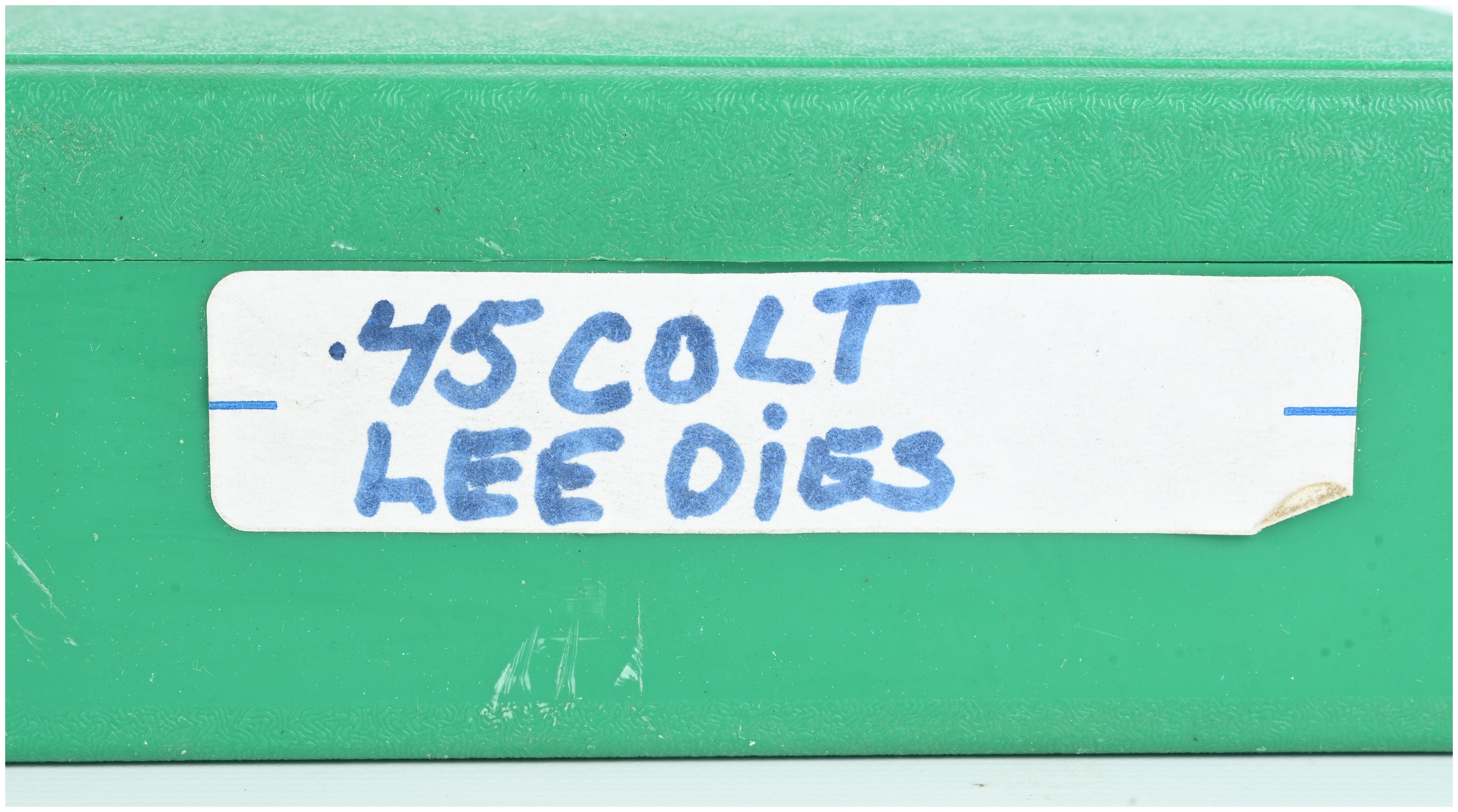A 1 Die set of Lee .45 Colt Steel Reloading Dies in an RCBS Case