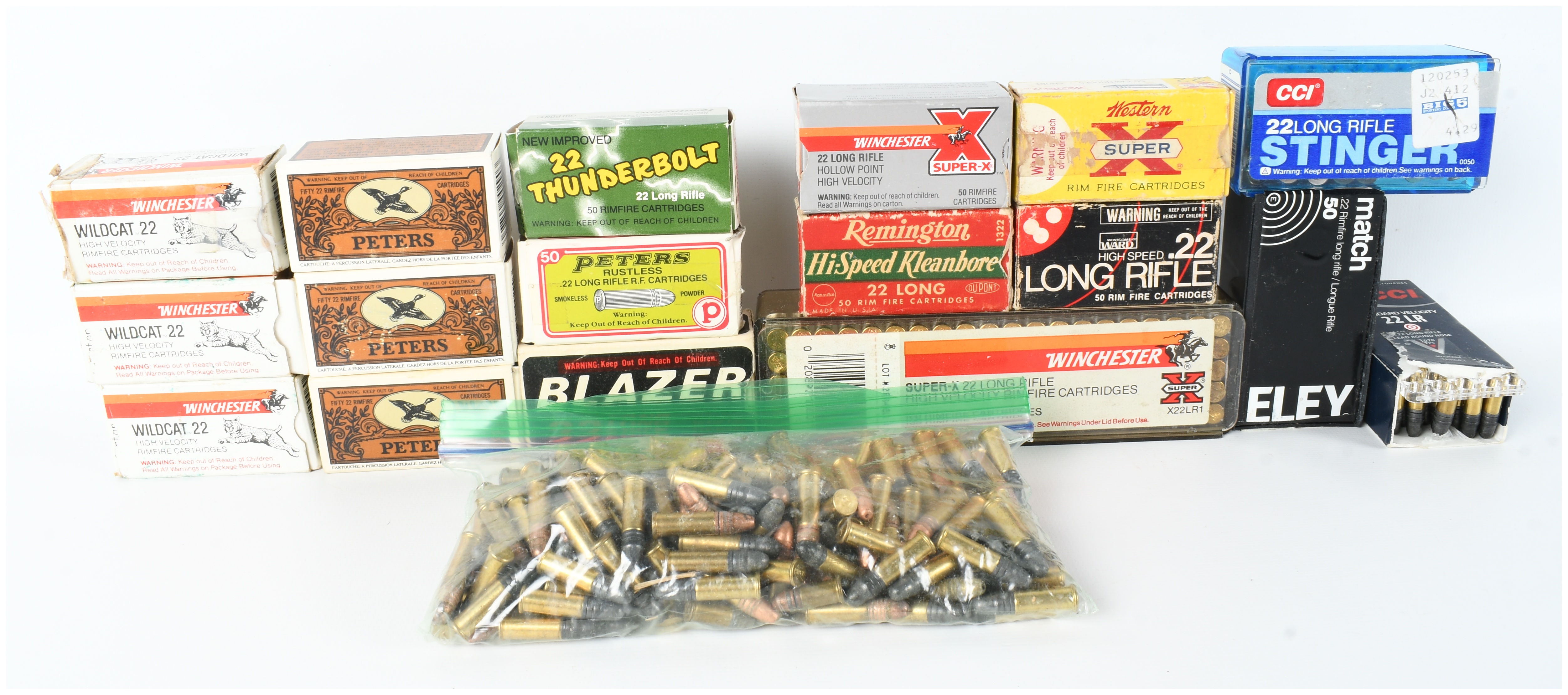 A Lot of 700 Assorted .22 Caliber Rimfire Ammunition Cartridges