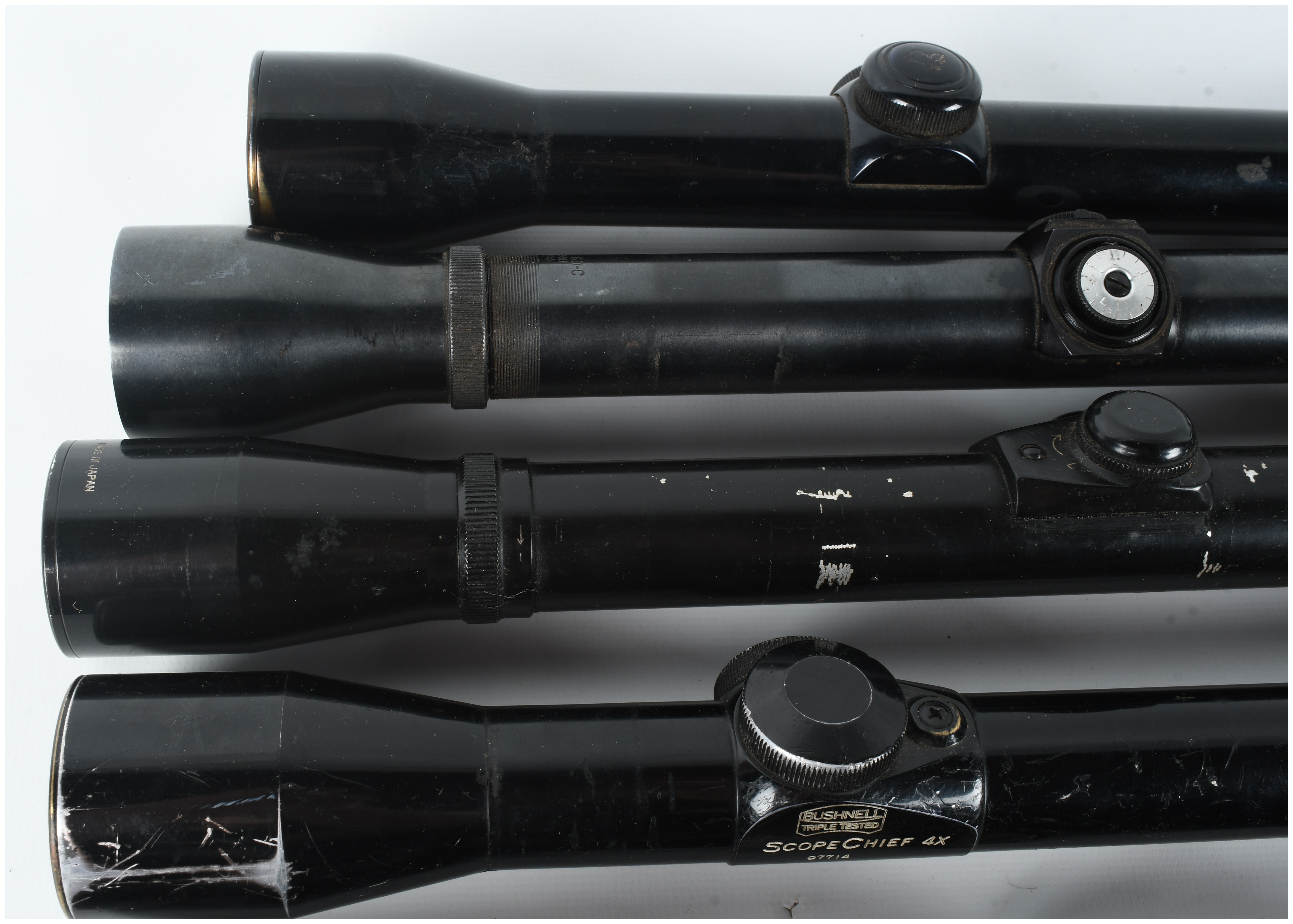 A Collection of 5 Fixed-Power Rifle Scopes
