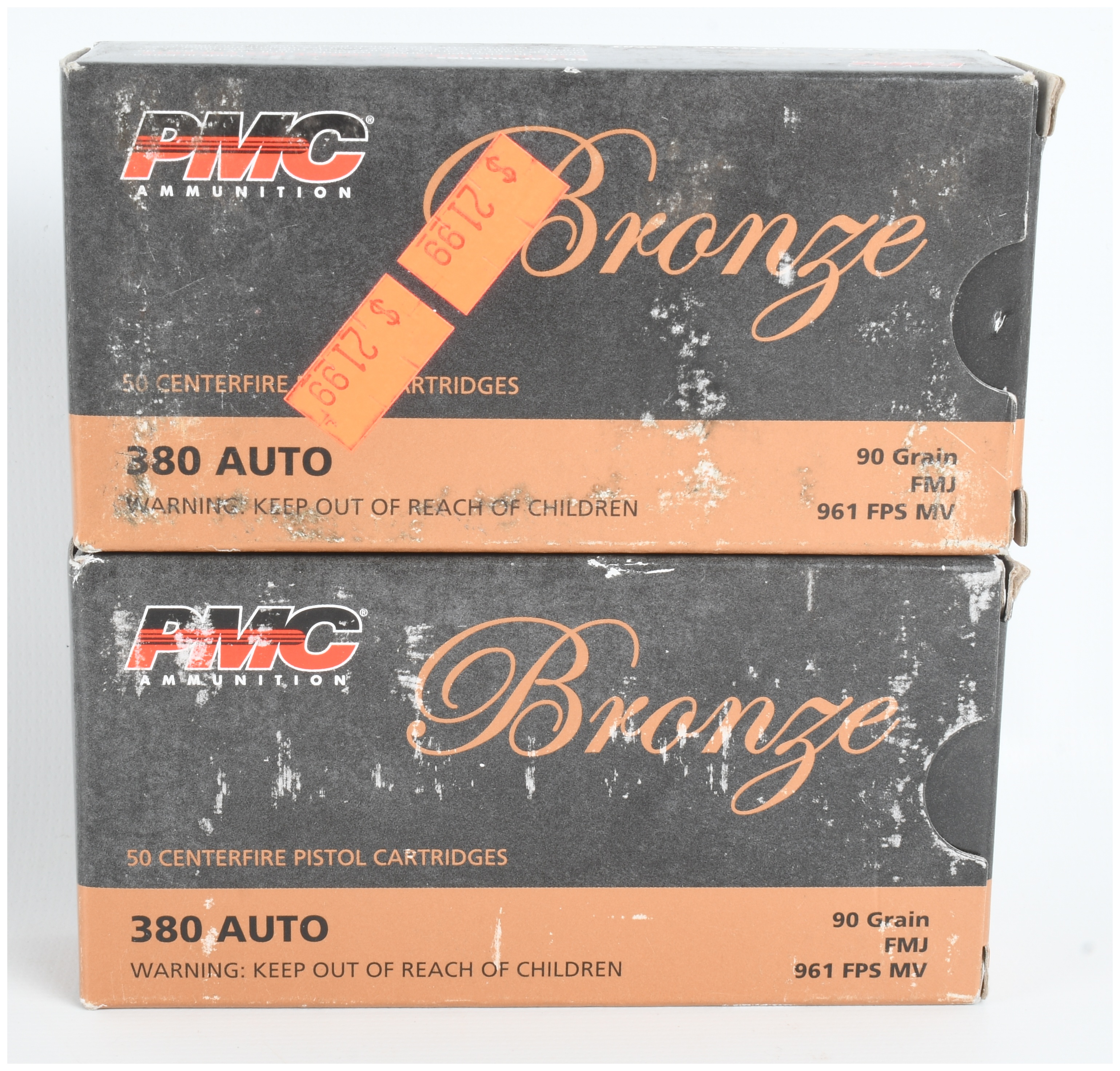 A Lot of 100 Rounds of PMC Bronze .380 Auto Ammunition