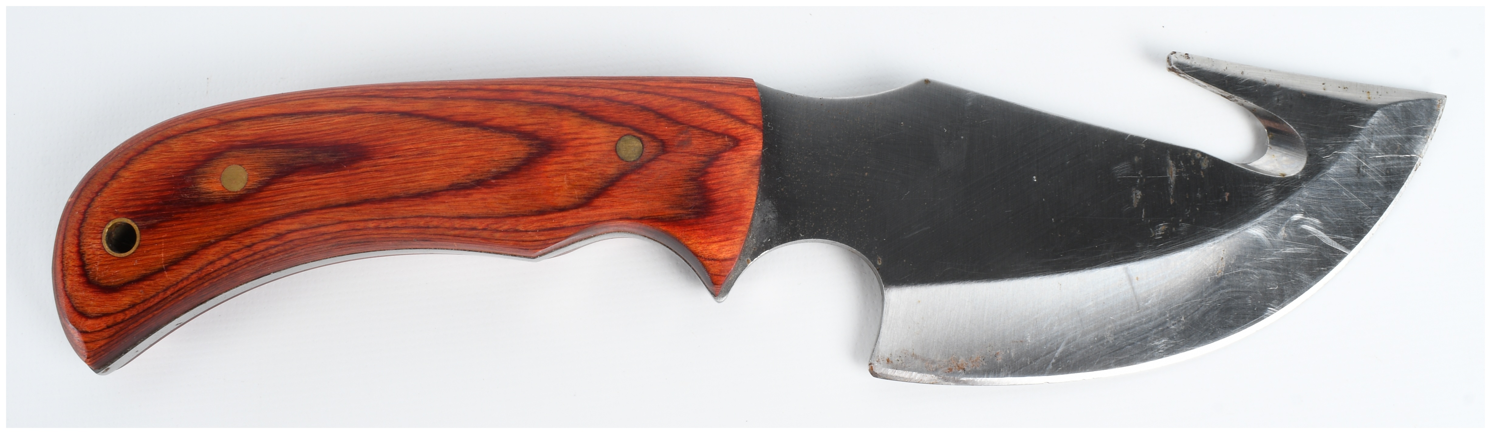 Two Stainless Steel Hunting Knives including Gut-Hook Skinner and Drop-Point Hunter
