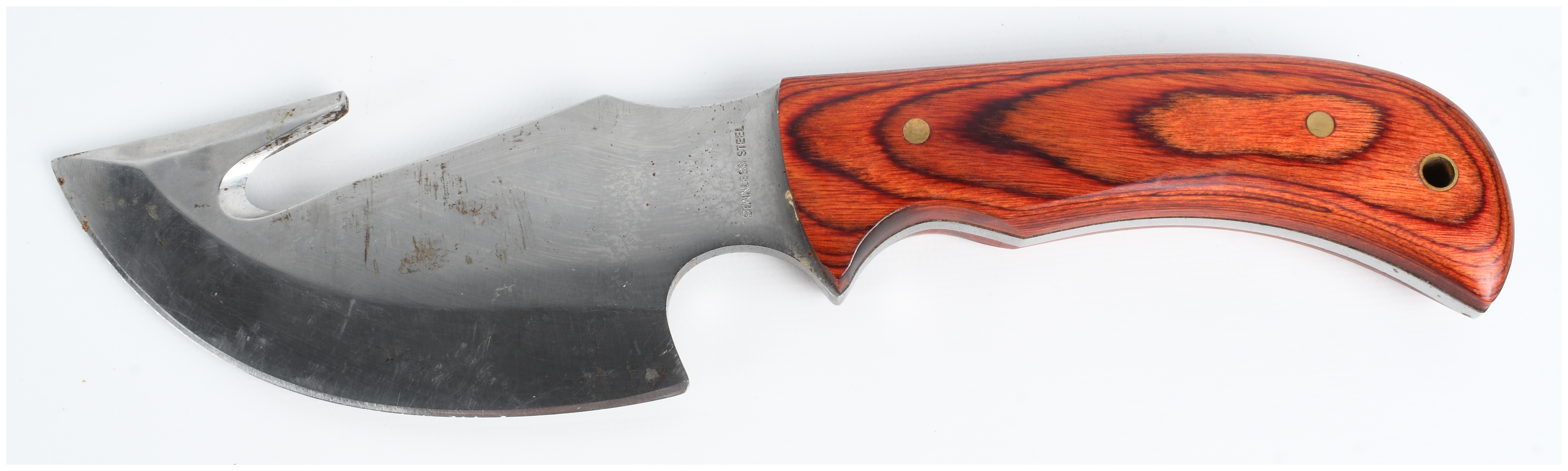 Two Stainless Steel Hunting Knives including Gut-Hook Skinner and Drop-Point Hunter