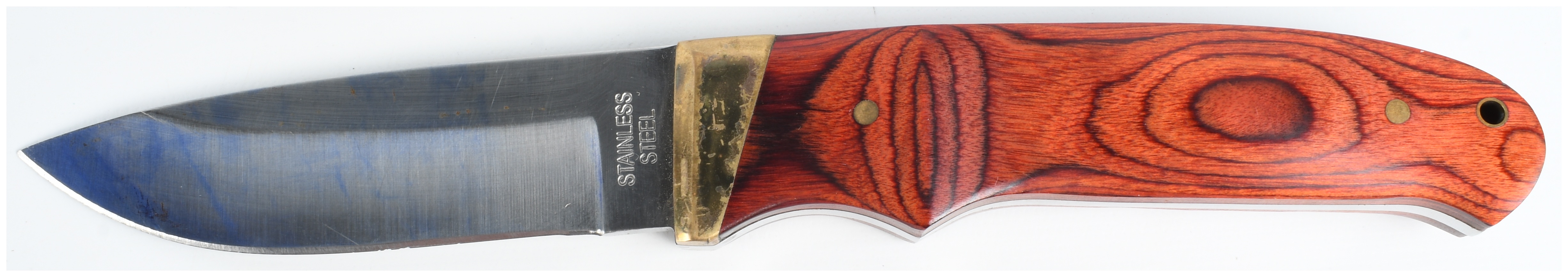 Two Stainless Steel Hunting Knives including Gut-Hook Skinner and Drop-Point Hunter