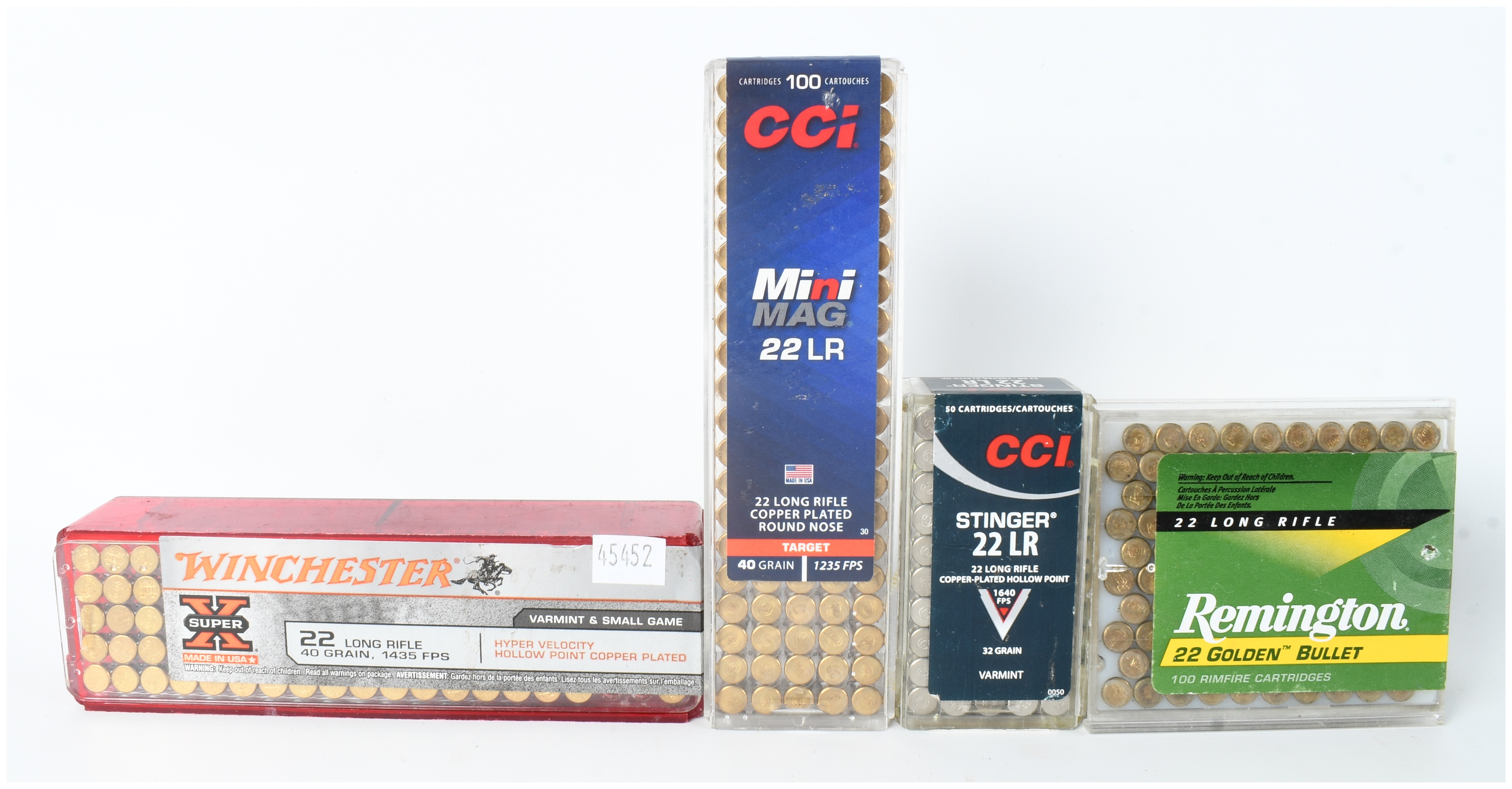 A Lot of 341 Rounds of Assorted .22 Long Rifle Rimfire Ammunition