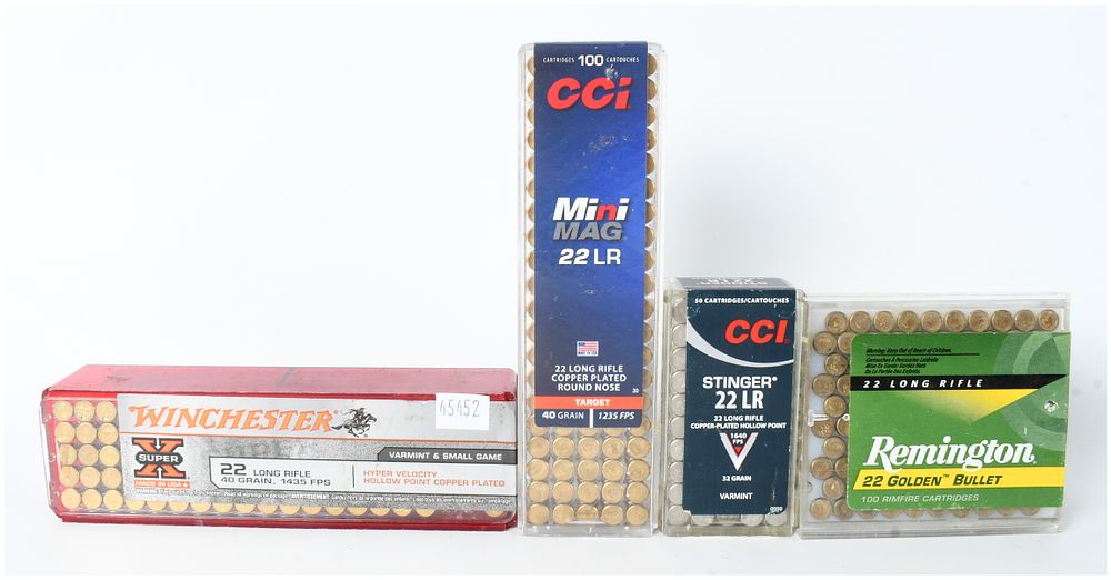 Lot 451: A Lot of 341 Rounds of Assorted .22 Long Rifle Rimfire Ammunition