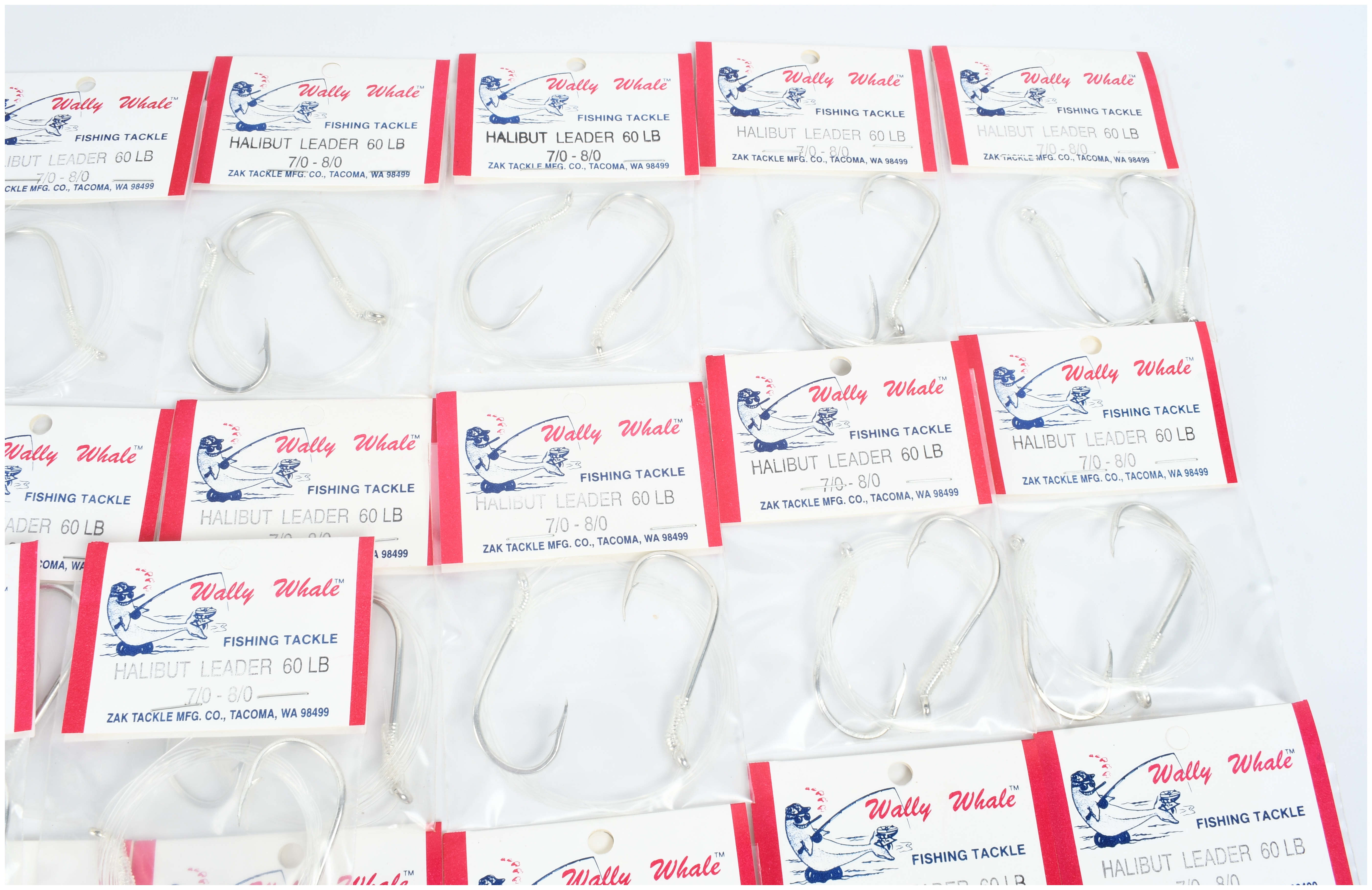 A Collection of 48 Wally Whale Halibut Fishing Leaders by Zak Tackle Mfg. Co.