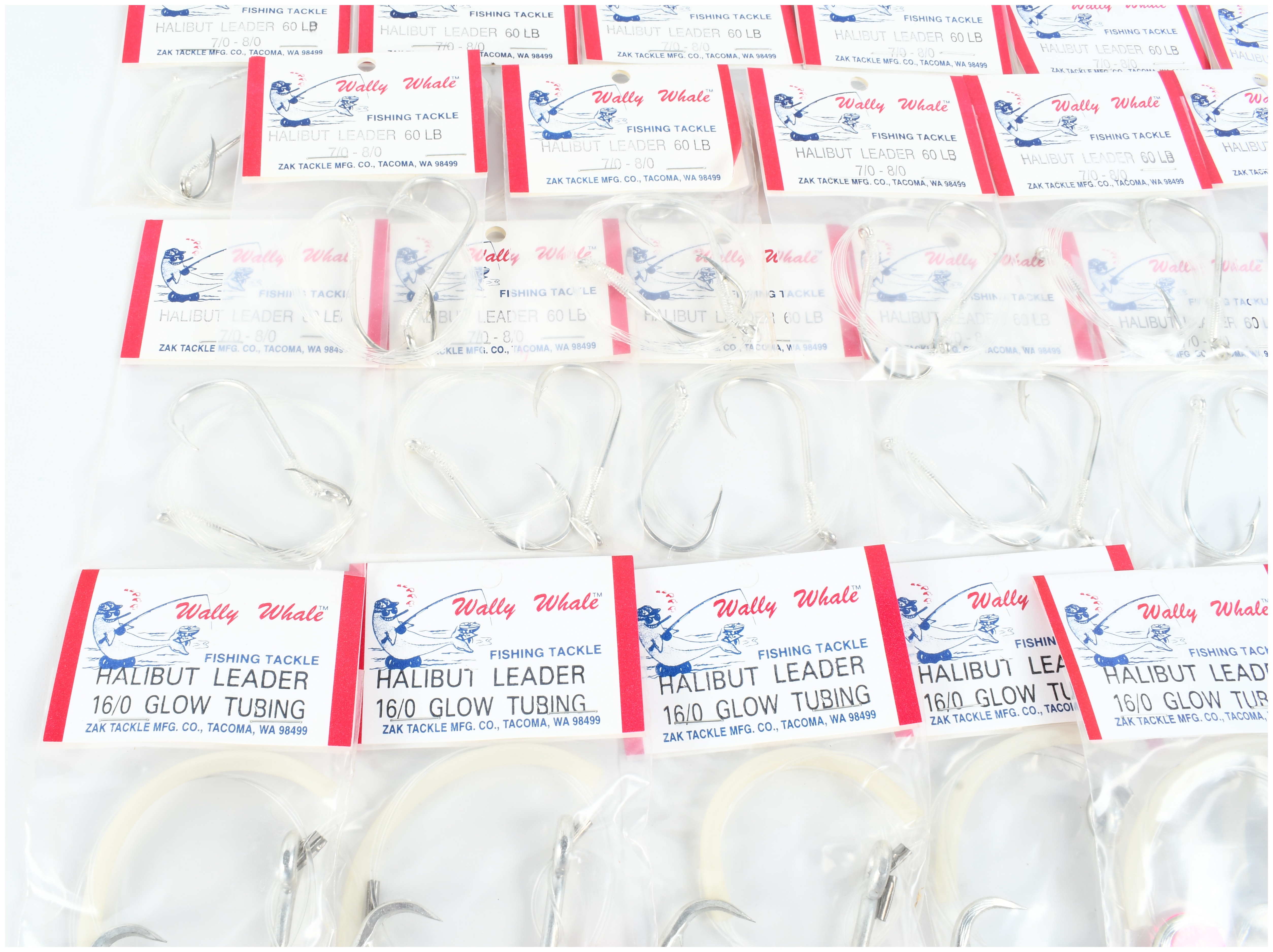 A Collection of 48 Wally Whale Halibut Fishing Leaders by Zak Tackle Mfg. Co.