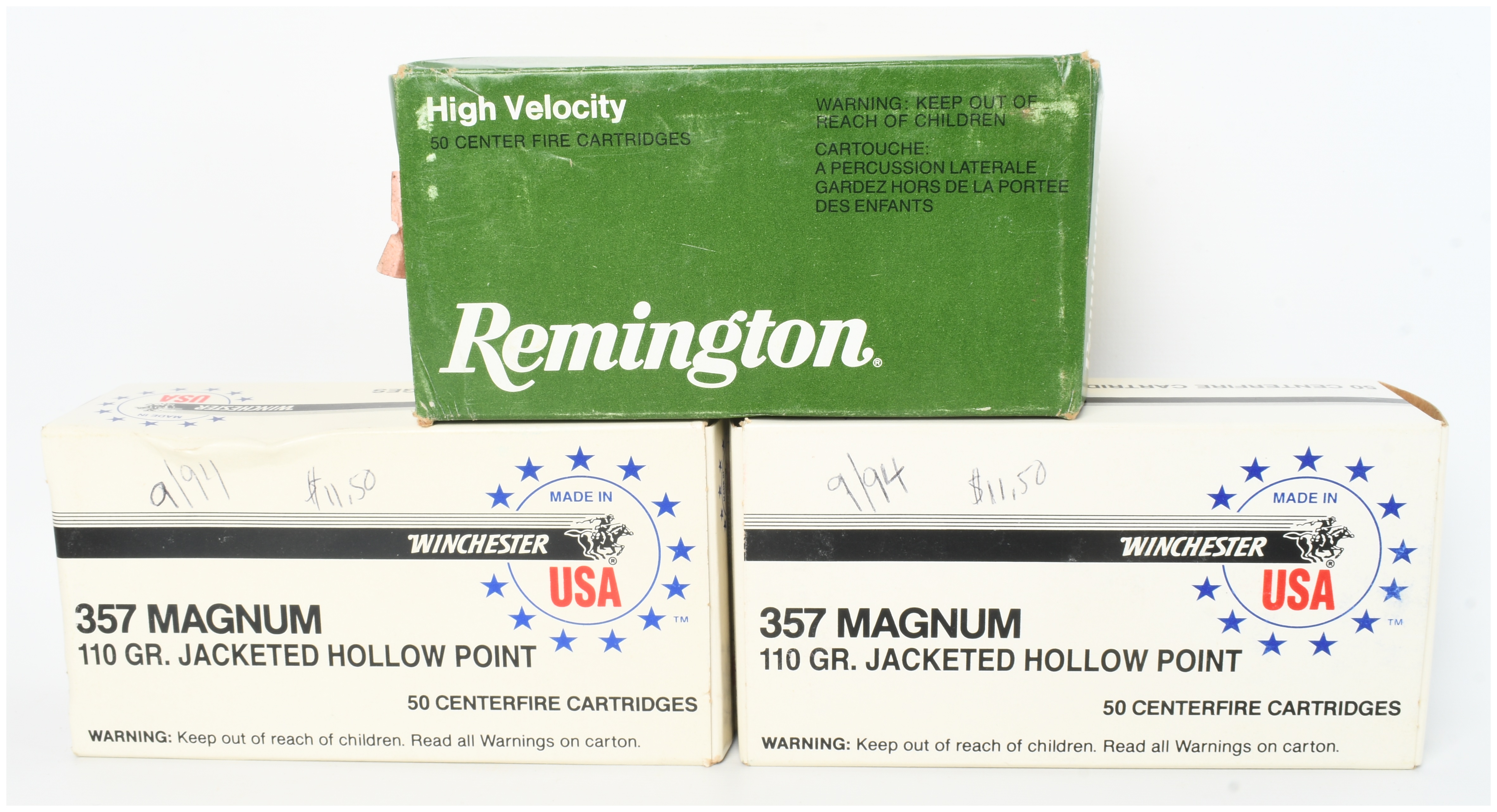 A Lot of 150 Remington and Winchester .357 Magnum Cartridges