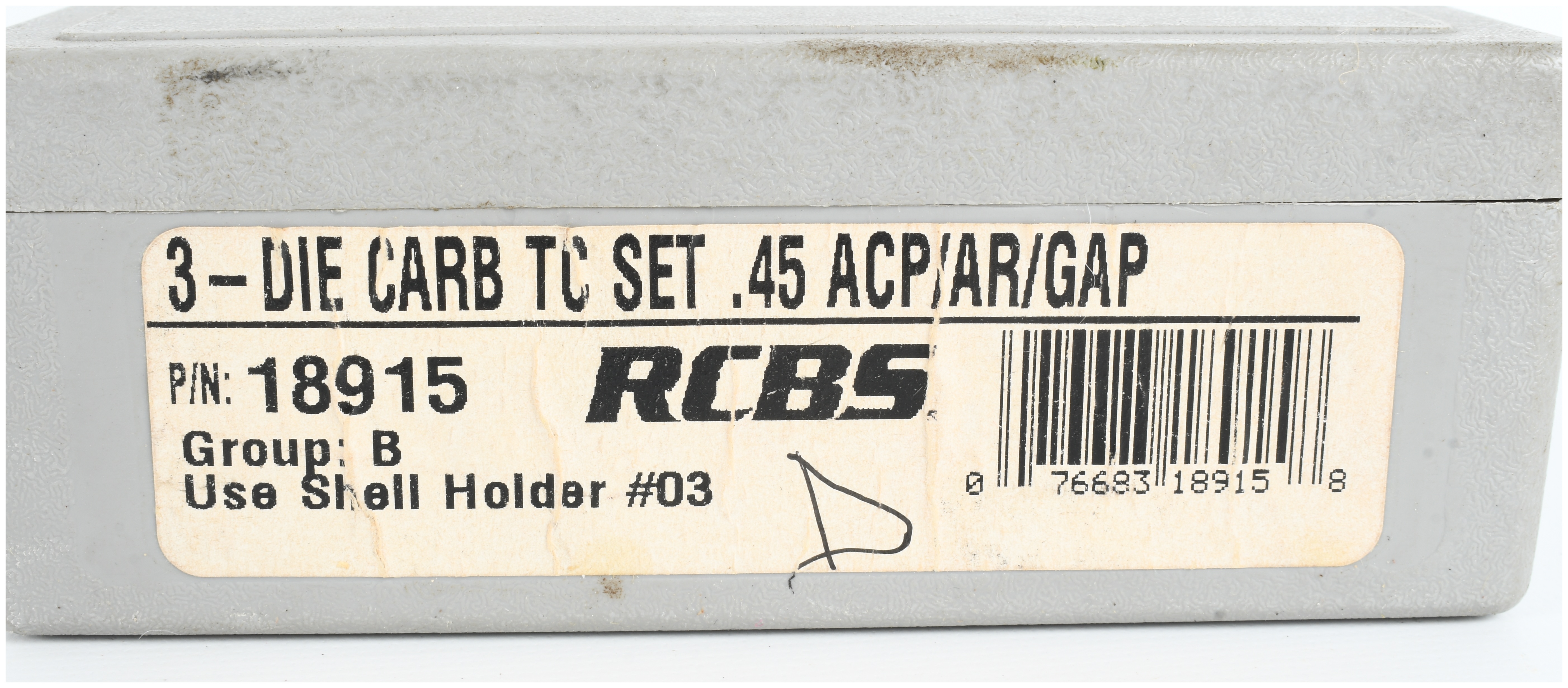 One RCBS 3-Die Carbide Taper Crimp Set for .45 ACP/AR/GAP