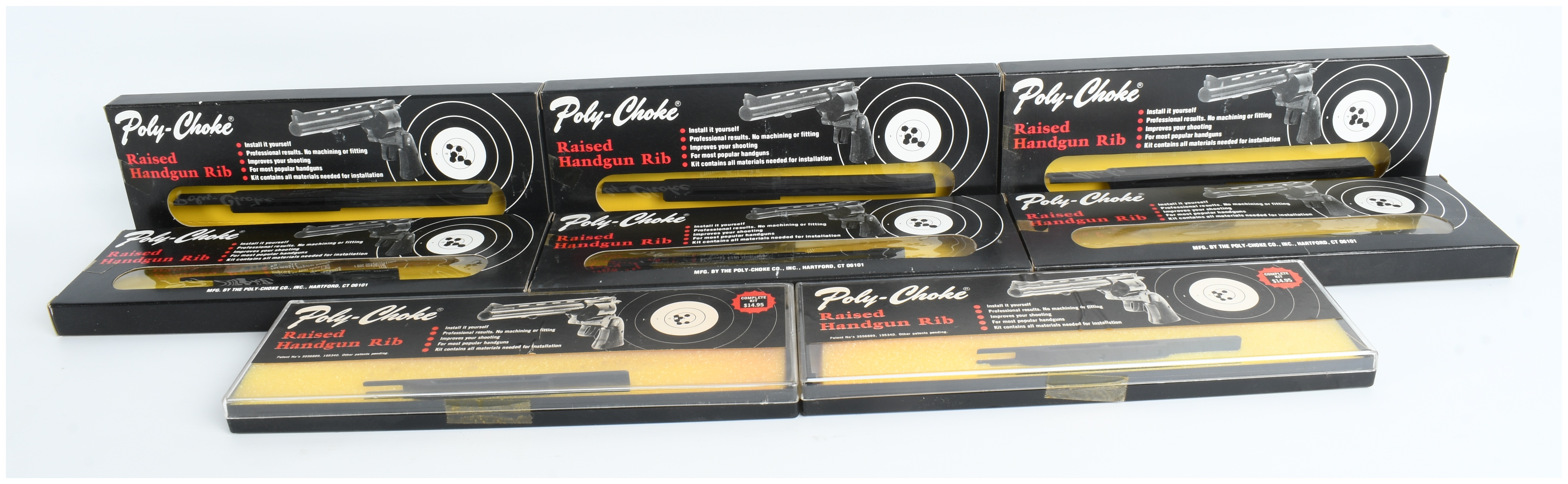 Eight Vintage Poly-Choke Raised Handgun Rib Kits