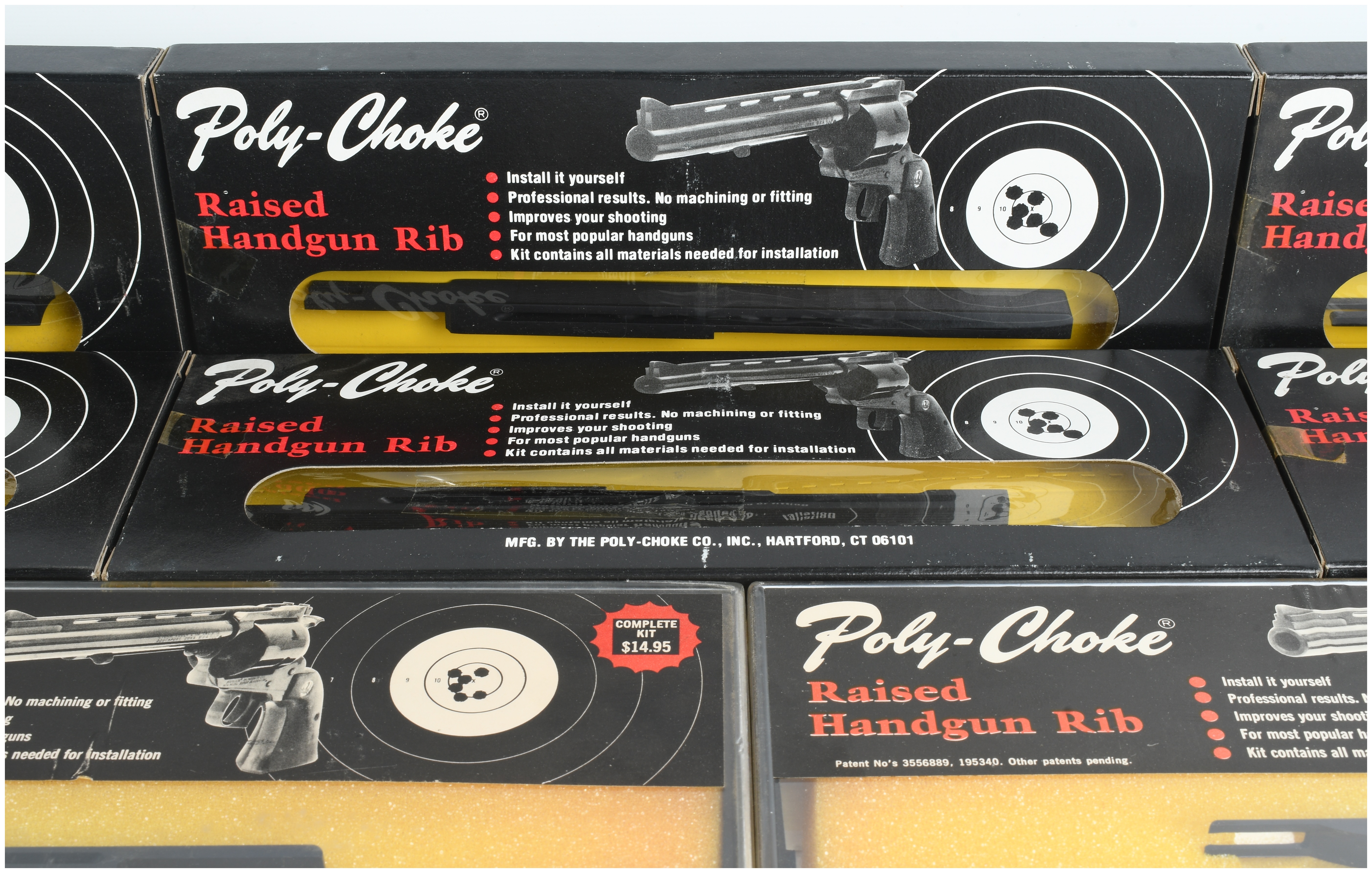 Eight Vintage Poly-Choke Raised Handgun Rib Kits