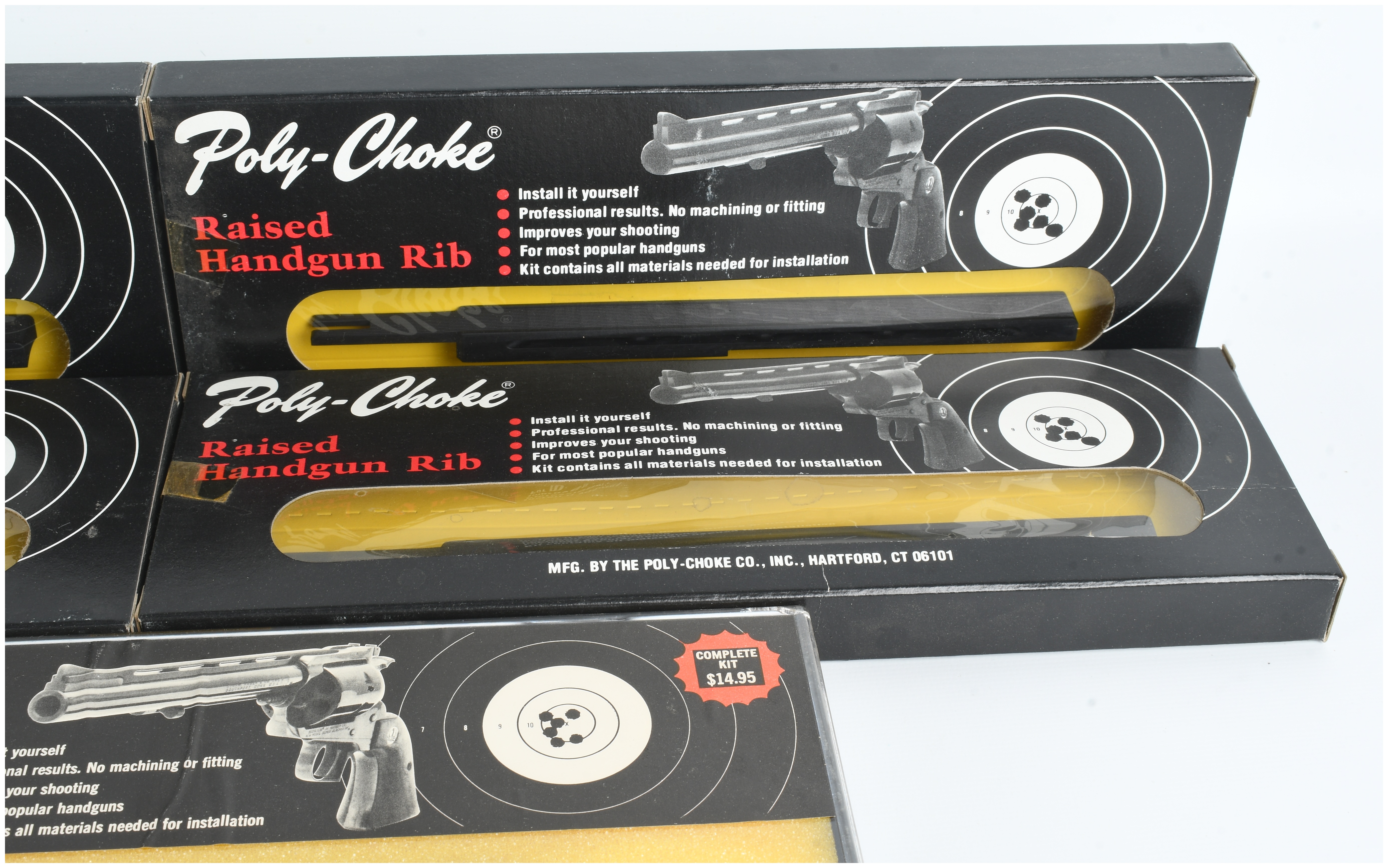 Eight Vintage Poly-Choke Raised Handgun Rib Kits