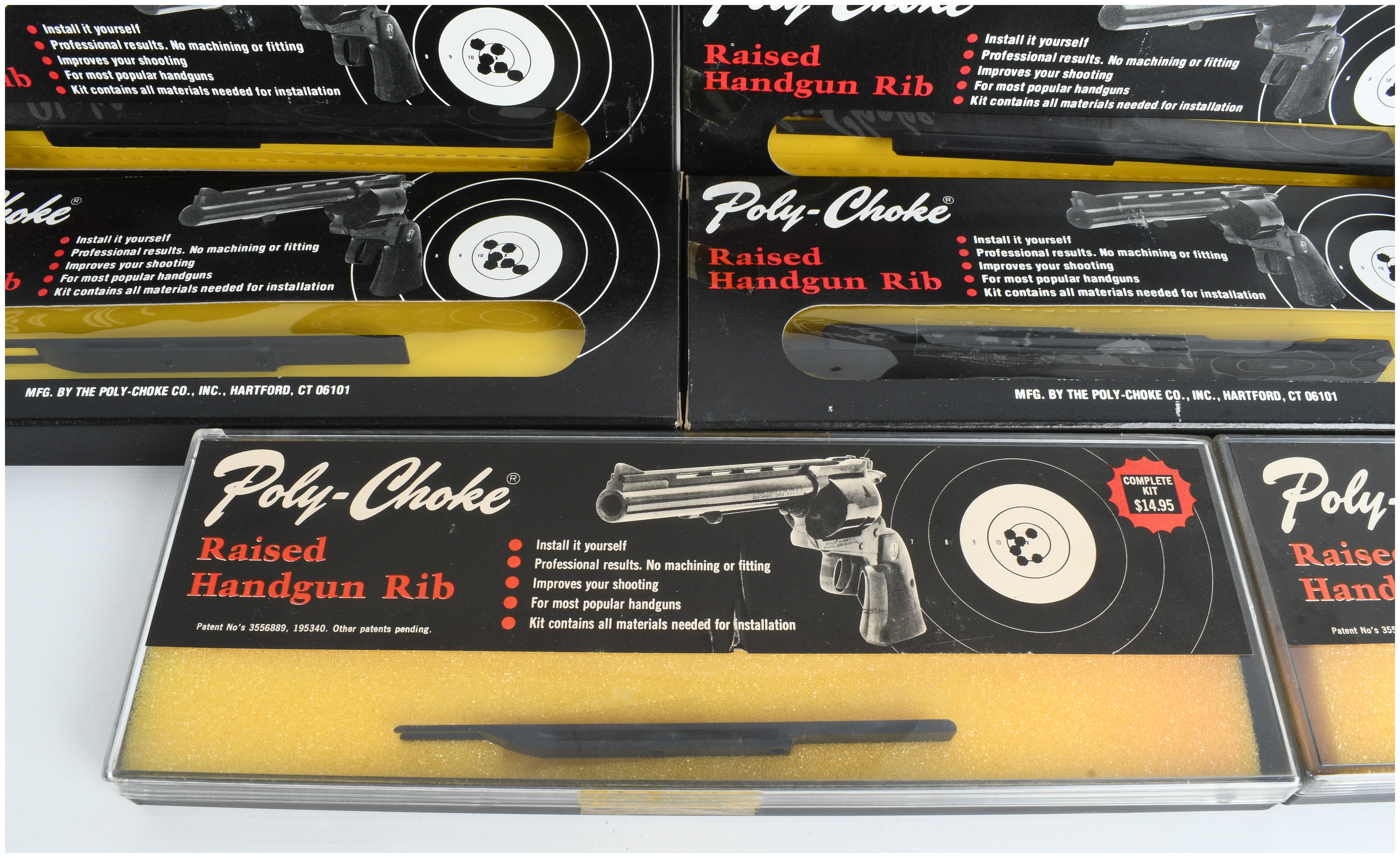 Eight Vintage Poly-Choke Raised Handgun Rib Kits