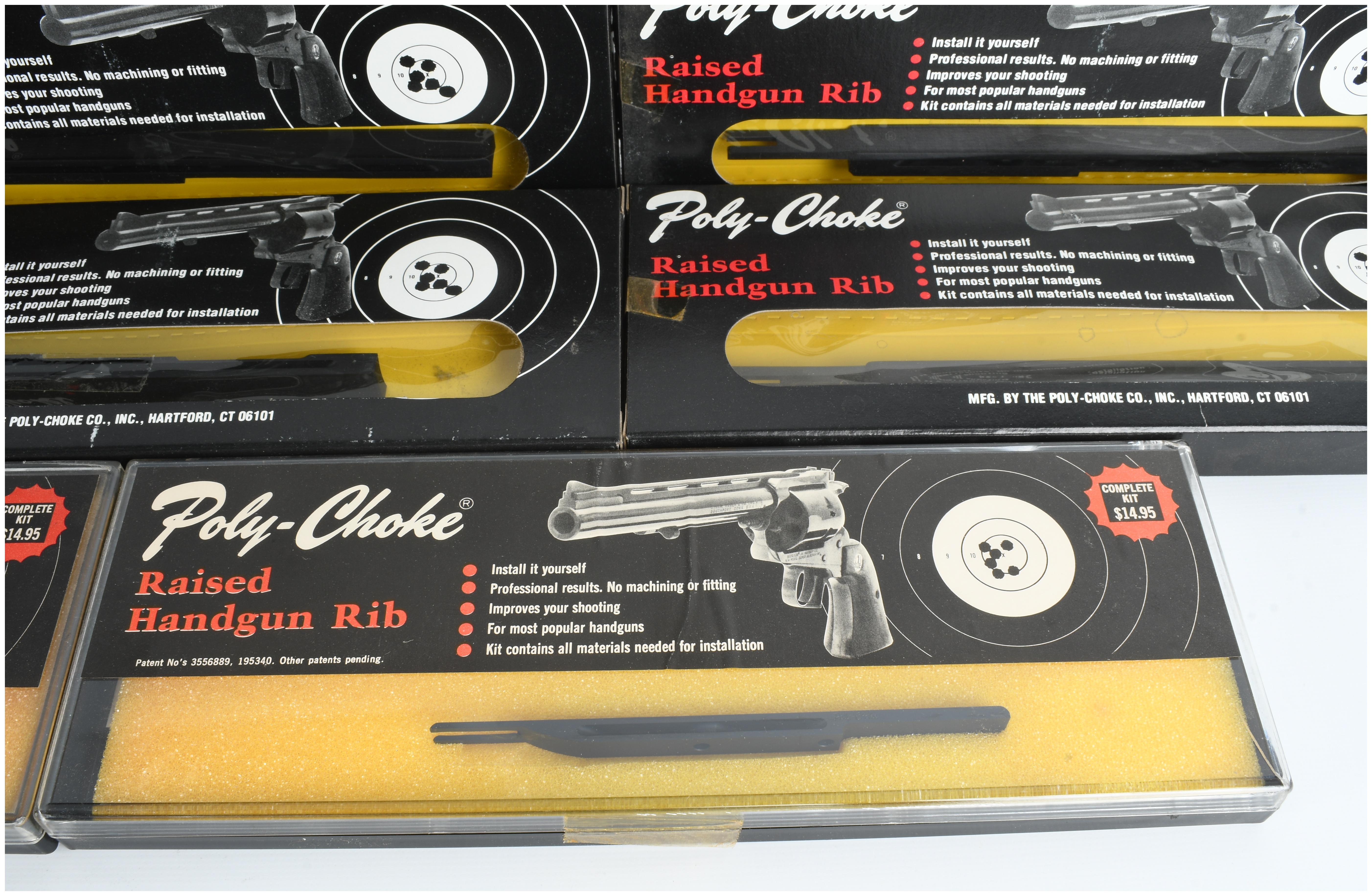 Eight Vintage Poly-Choke Raised Handgun Rib Kits