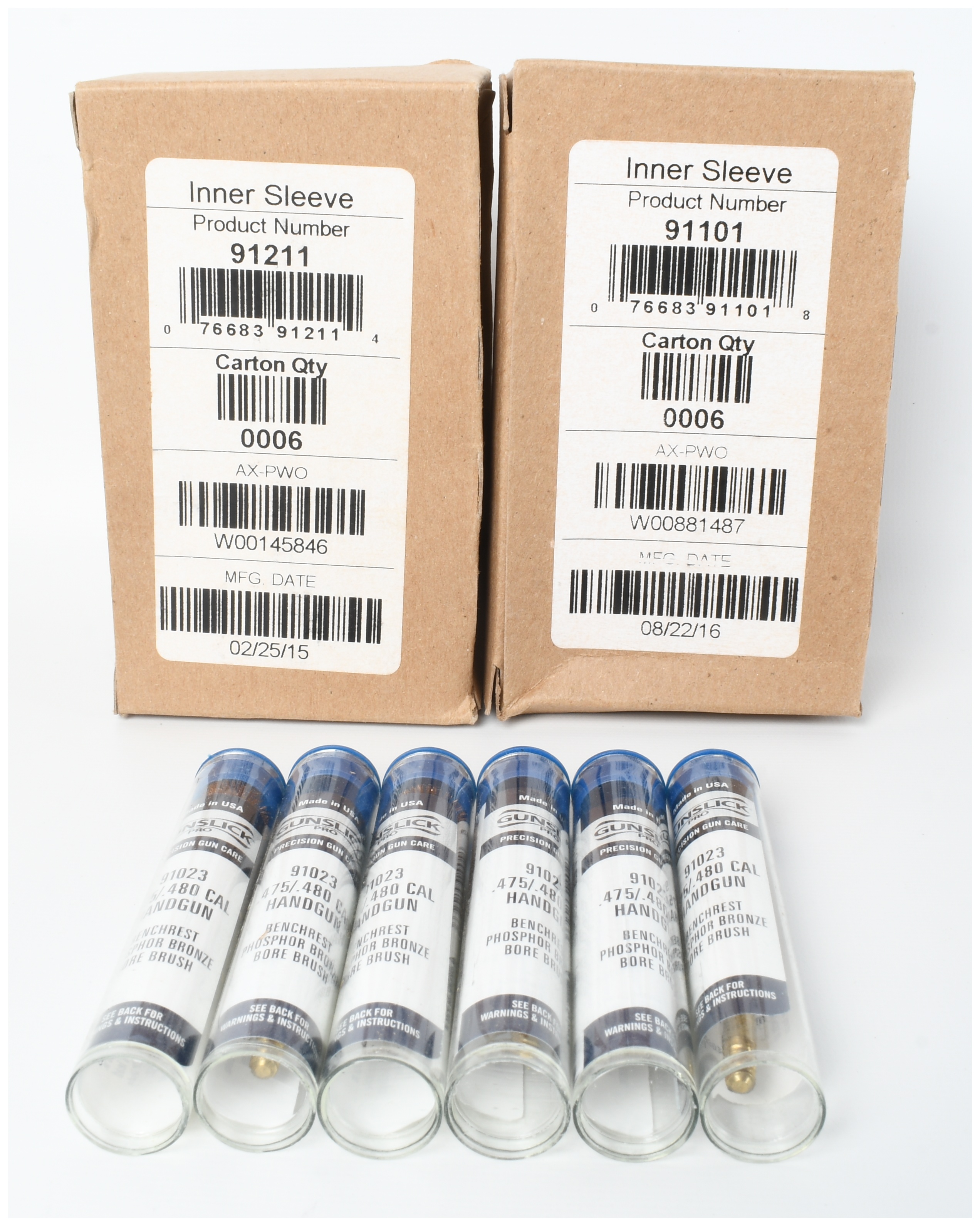A Set of Twelve Gunslick Pro Phosphor Bronze Bore Brushes and Original Shipping Cartons