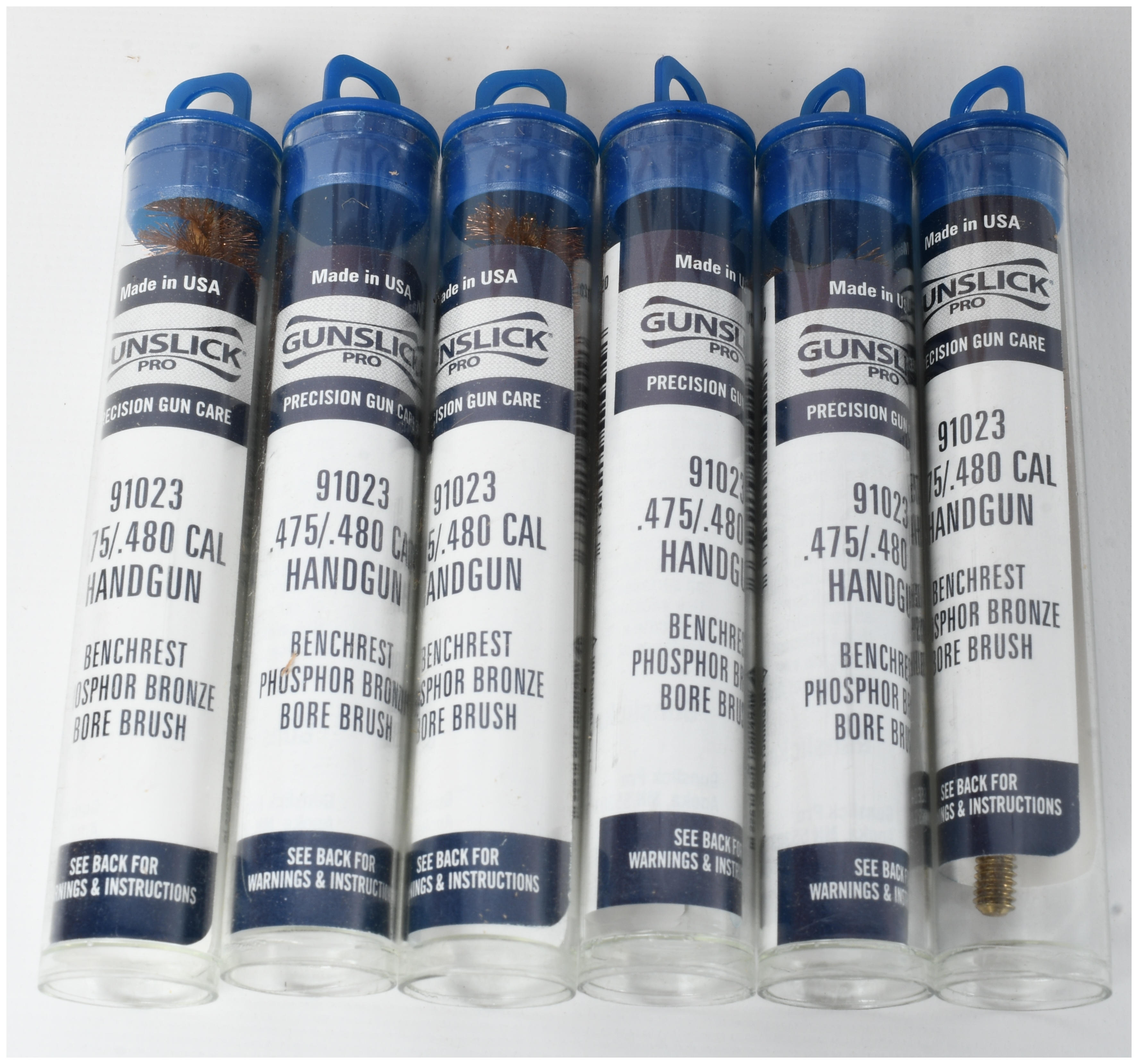 A Set of Twelve Gunslick Pro Phosphor Bronze Bore Brushes and Original Shipping Cartons