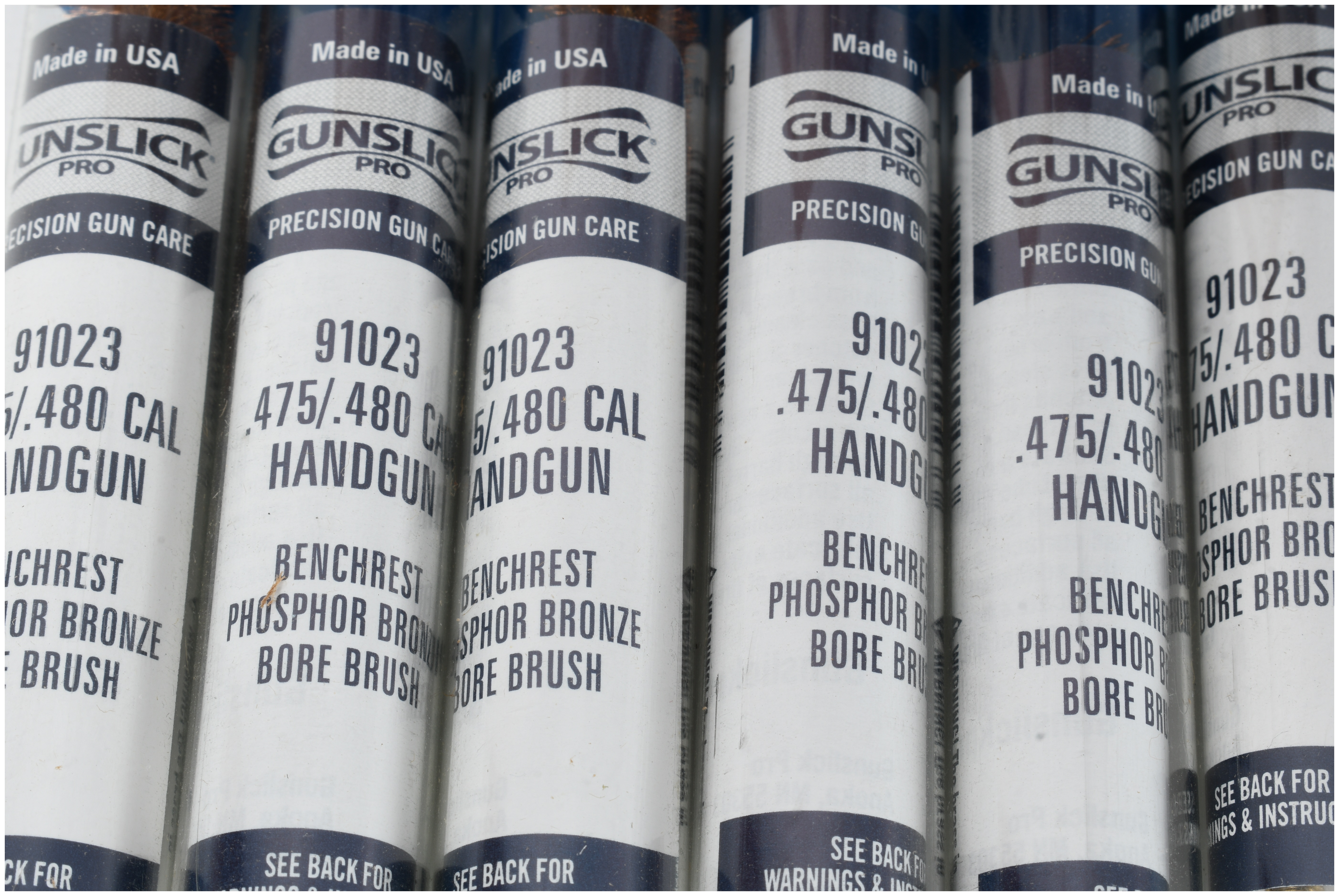 A Set of Twelve Gunslick Pro Phosphor Bronze Bore Brushes and Original Shipping Cartons
