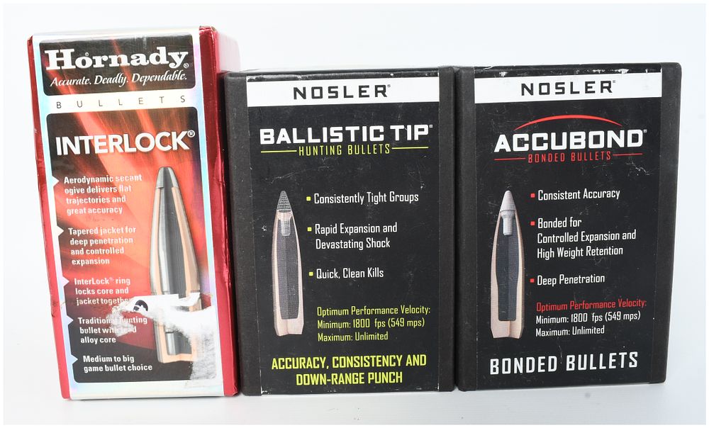 Lot 470: A Lot of 200 Nosler and Hornady 7mm Caliber Reloading Bullet Projectiles