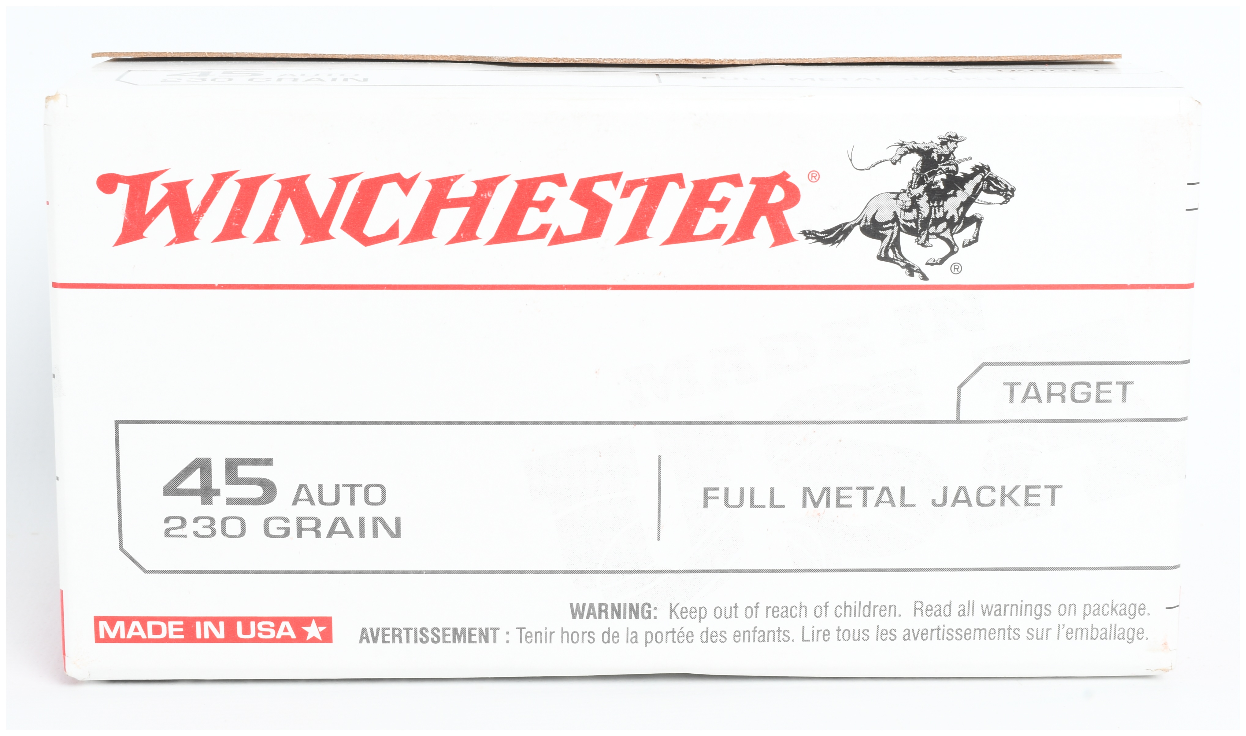 Winchester Target Ammunition 45 Auto 100 Rounds 230 Grain Full Metal Jacket