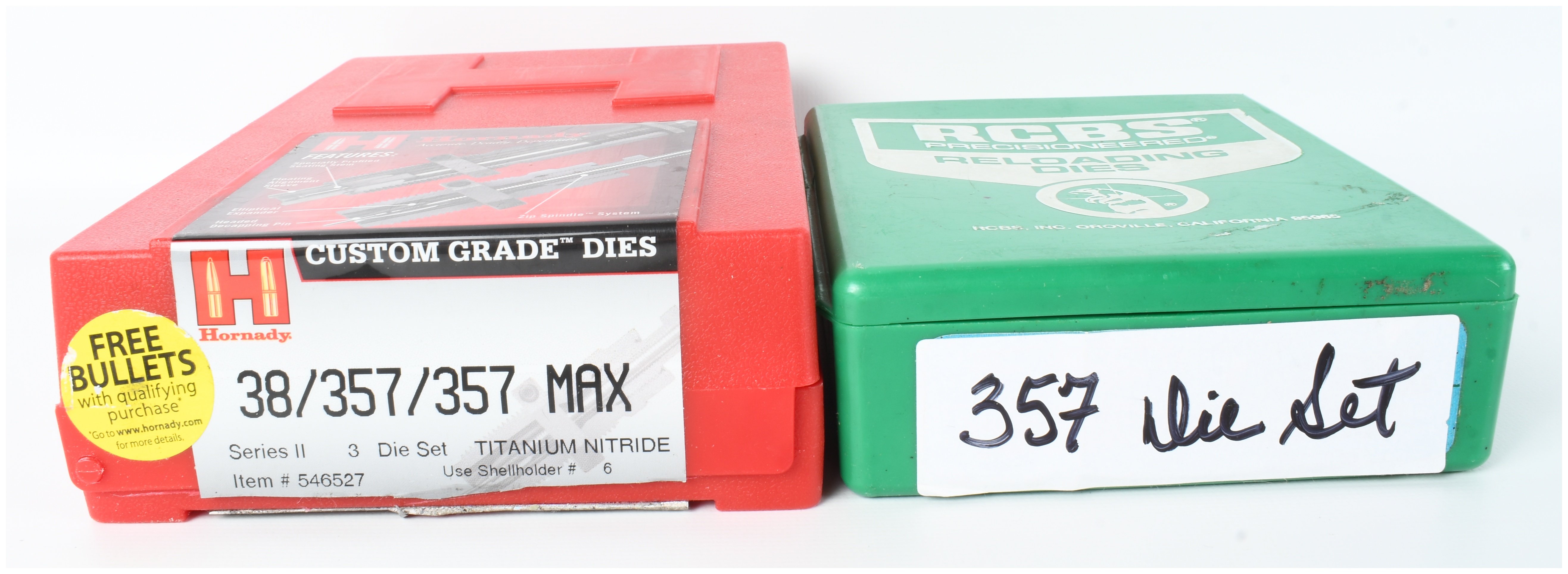 Two Handgun Reloading Die Sets Including Hornady and RCBS