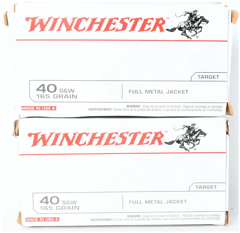 Lot 490: A Lot of 100 Rounds of Winchester Target Full Metal Jacket Ammunition .40 S&W