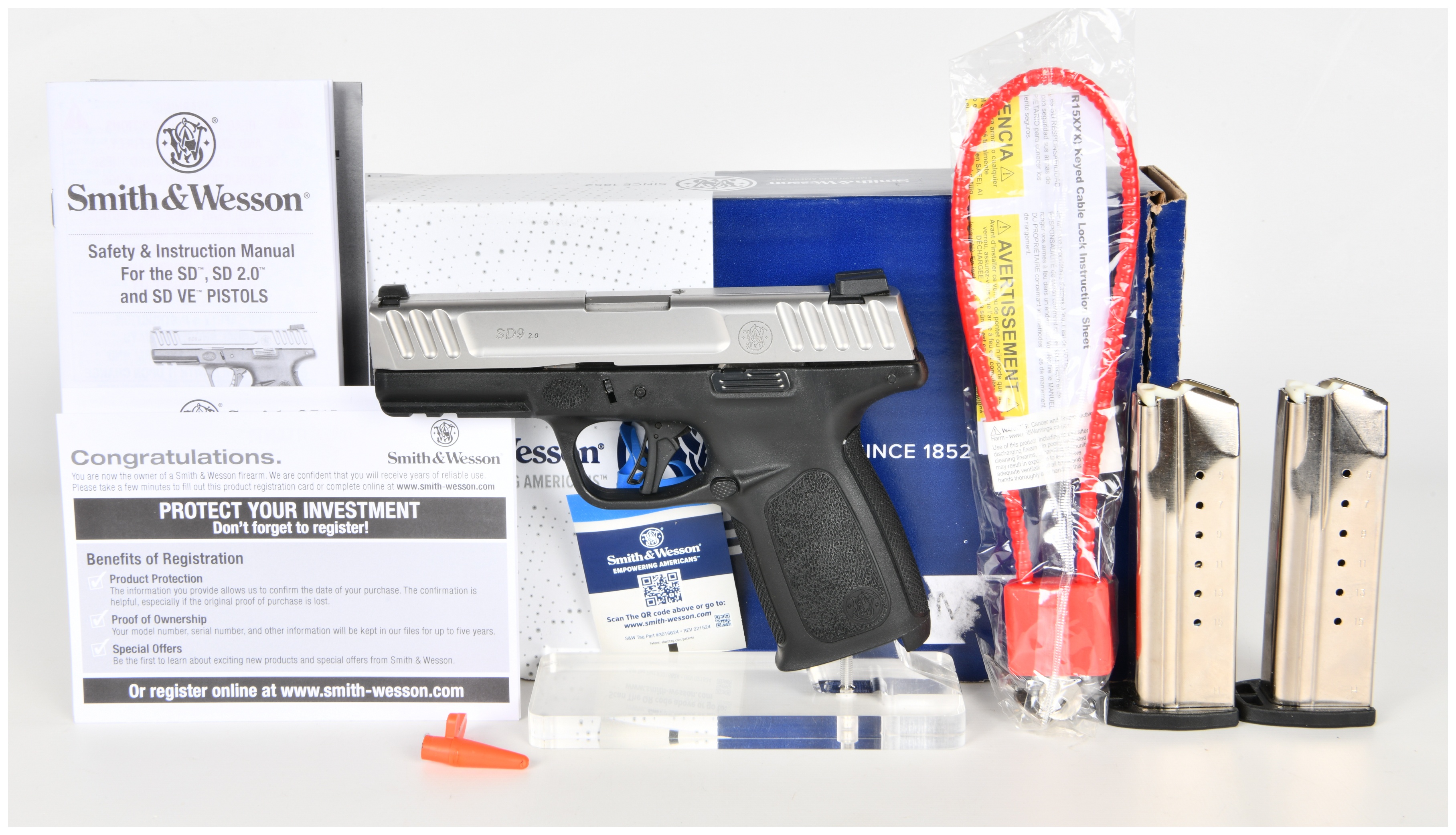 Smith & Wesson SD9 2.0 Semi-Automatic Pistol 9mm with 4 Inch Barrel