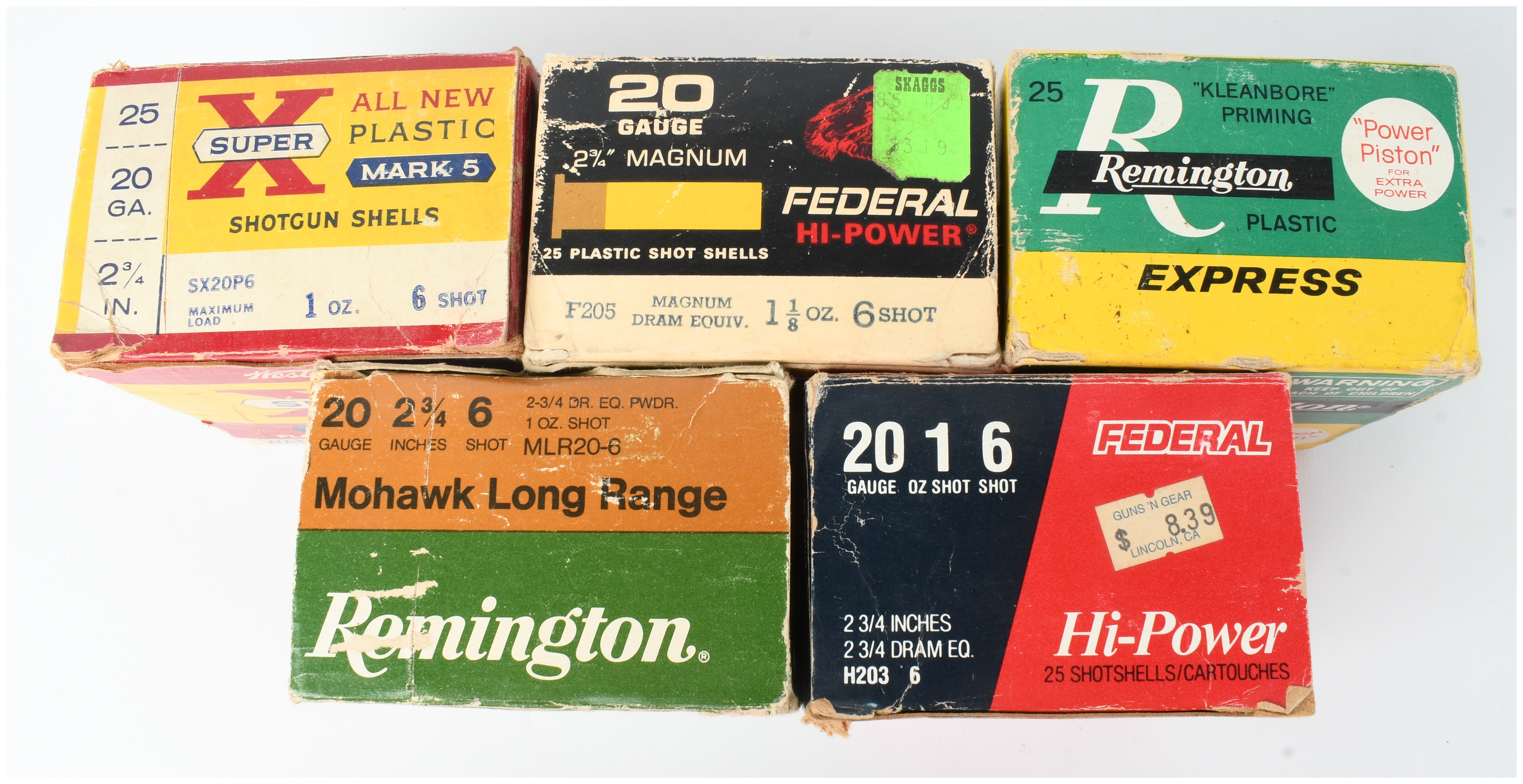 A Lot of 125 Rounds of Remington, Federal, and Western 20 Gauge Shotgun Ammunition