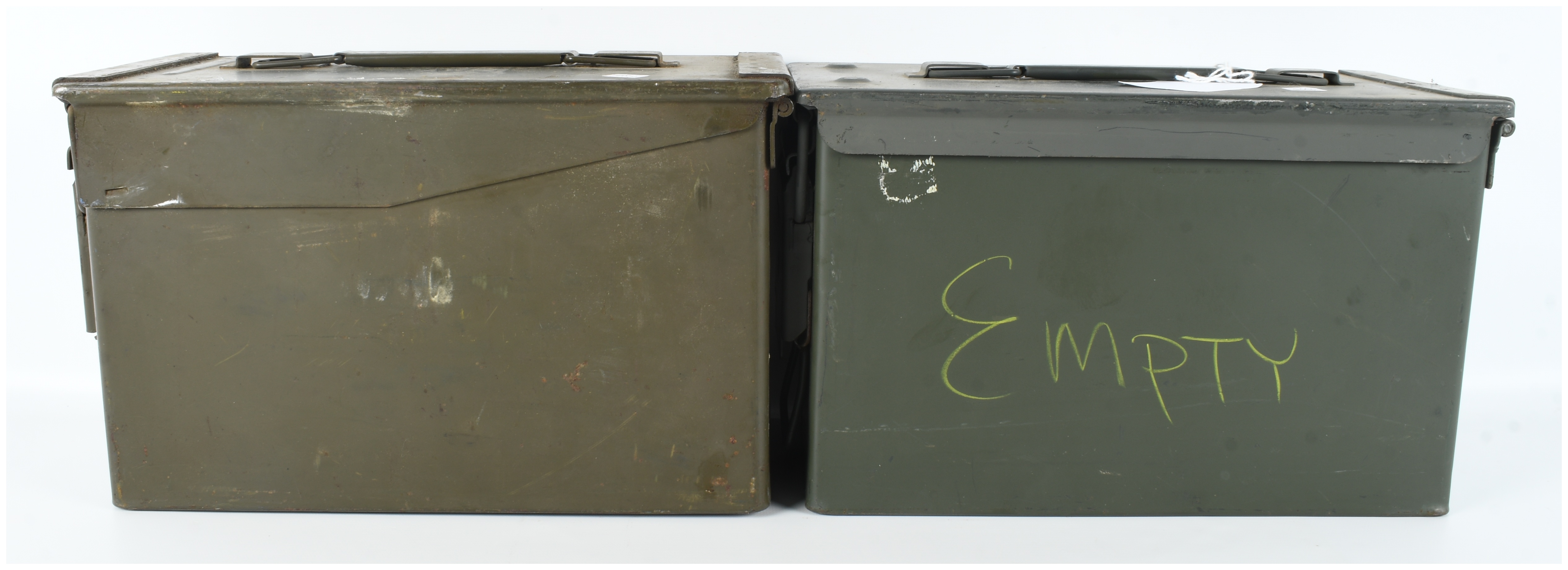 Two US Military M2A1 and .30 Caliber Steel Ammunition Cans