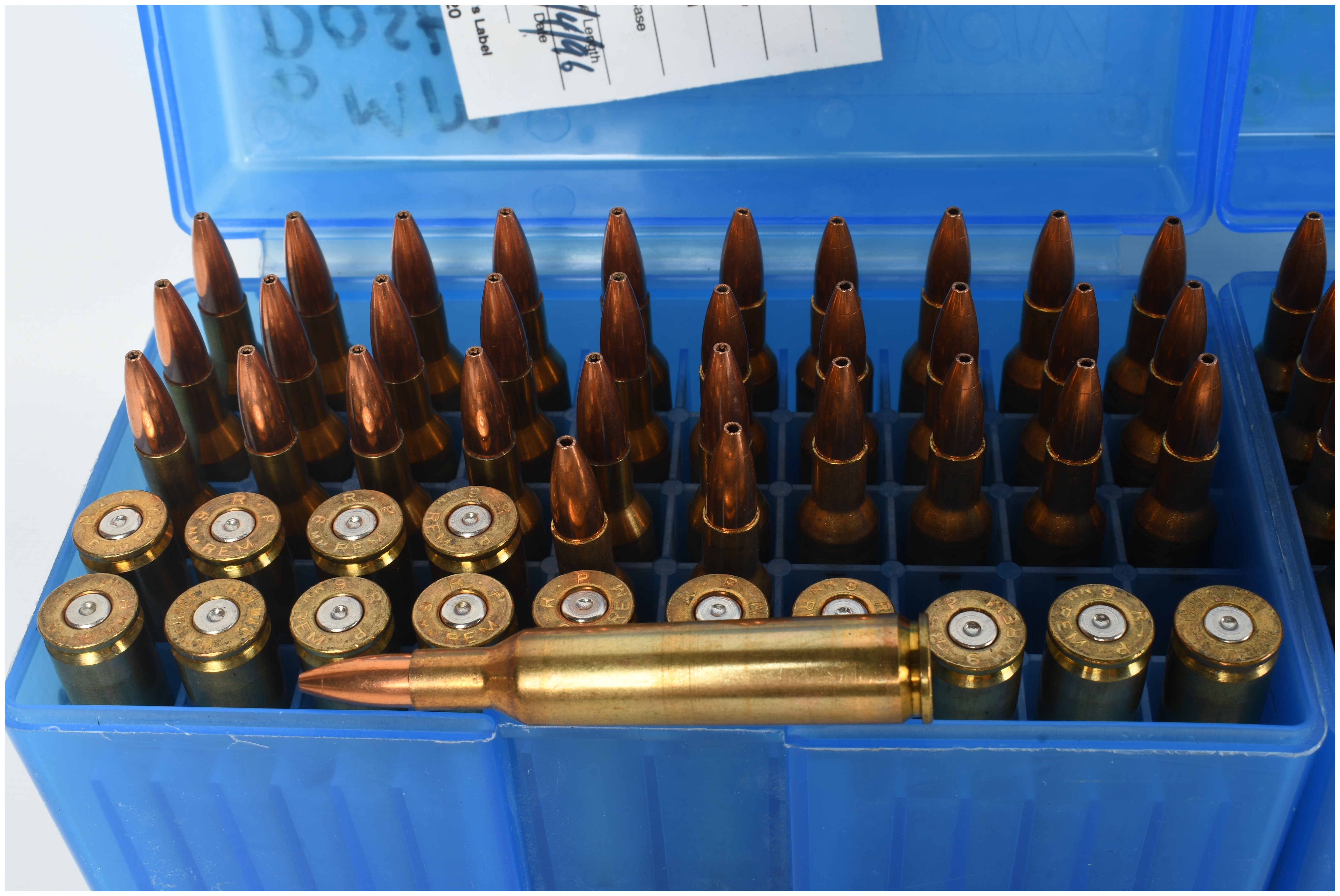 A Lot of 83 Cartridges and 14 Empty Casings of Remington and Winchester 6mm Remington Ammunition