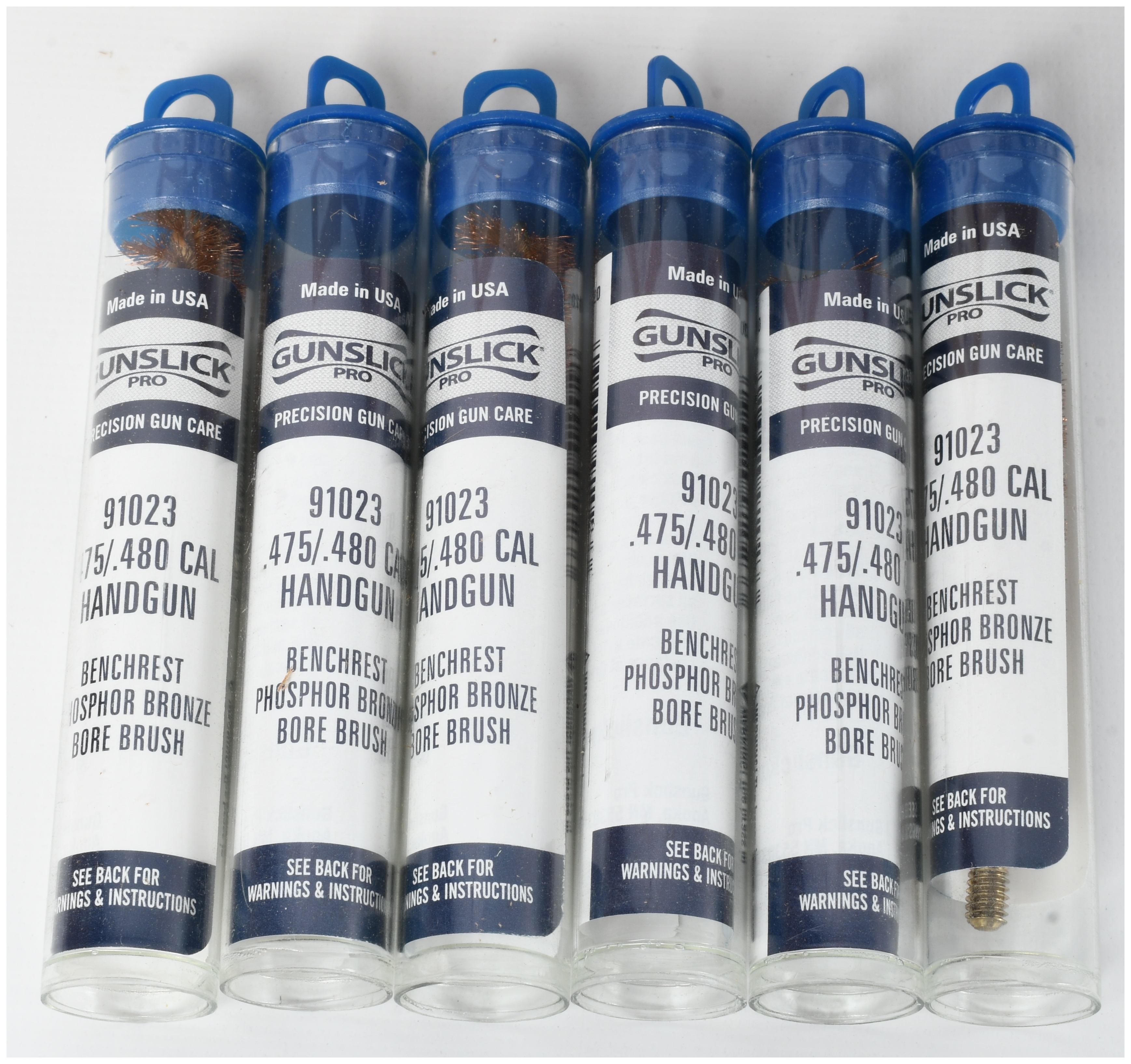 18 Gunslick Pro Phosphor Bronze Handgun Bore Brushes and Original Packaging