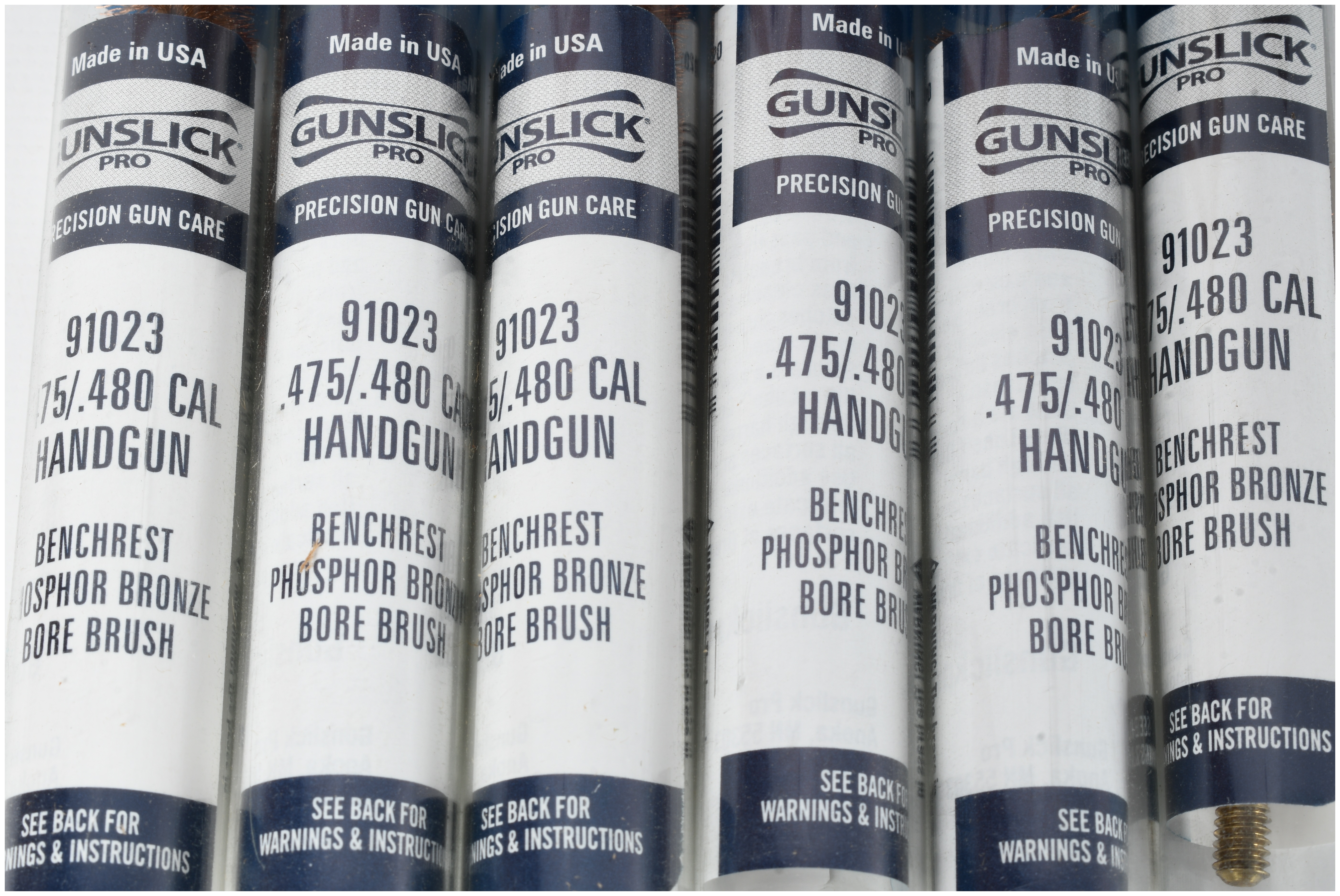 18 Gunslick Pro Phosphor Bronze Handgun Bore Brushes and Original Packaging