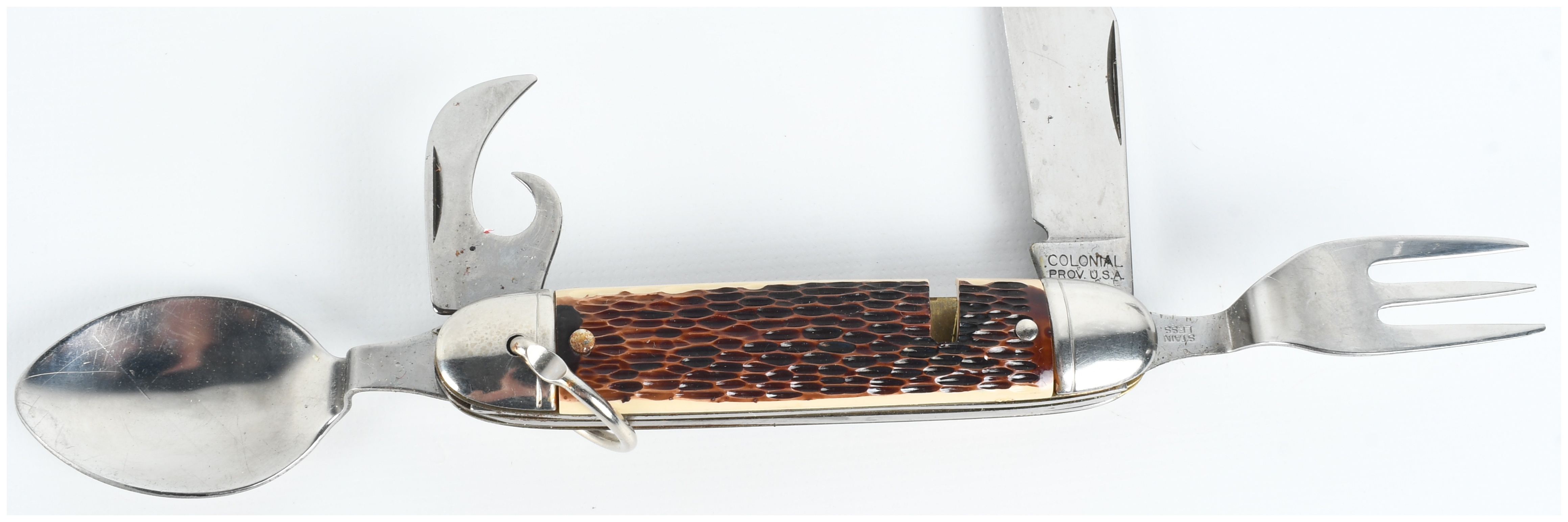 Three Vintage American Pocket Knives and Folding Multi Tools Including Imperial Barlow and Colonial Hobo