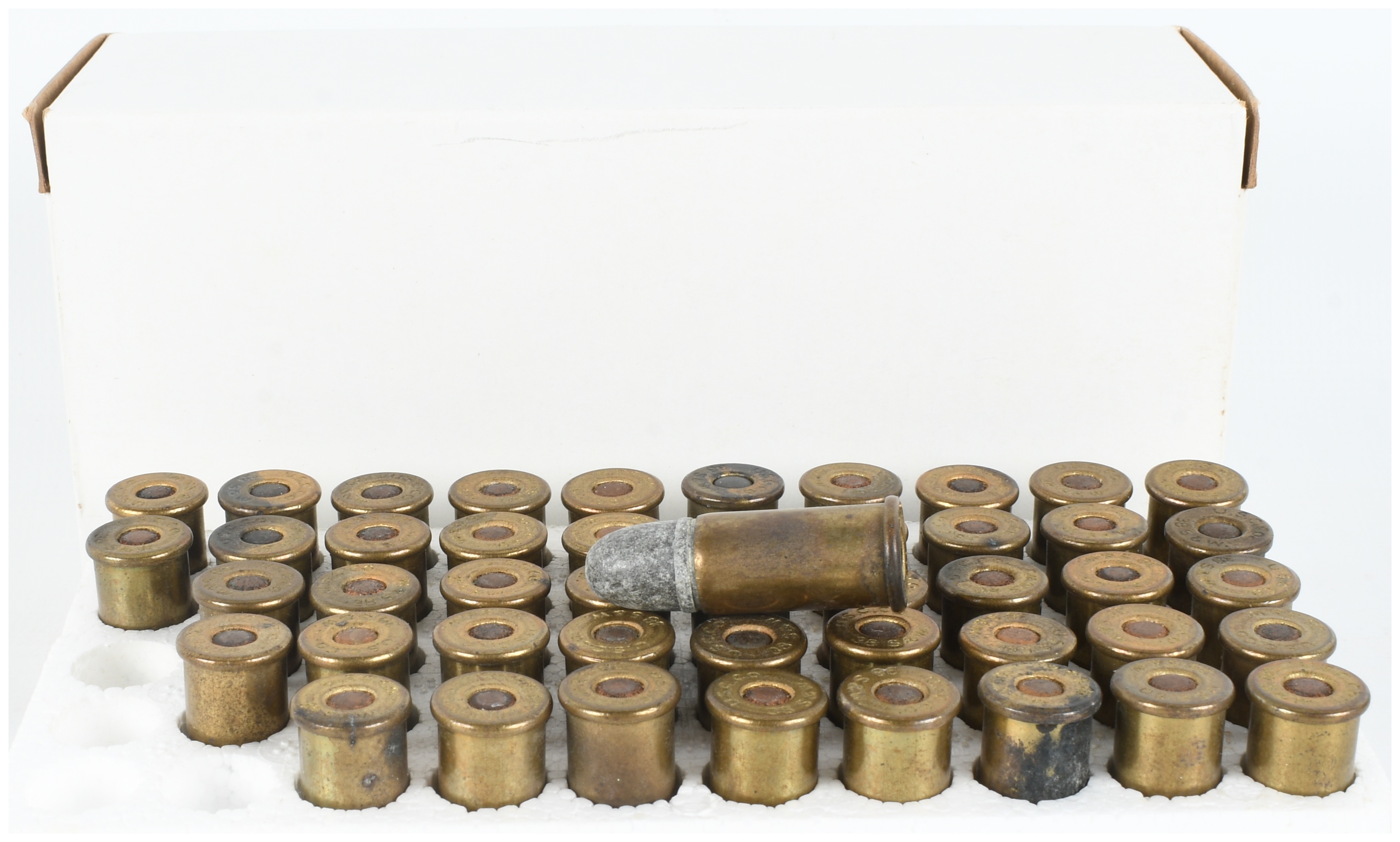 A Lot of 47 United States Cartridge Company .38 S&W Centerfire Pistol Cartridges