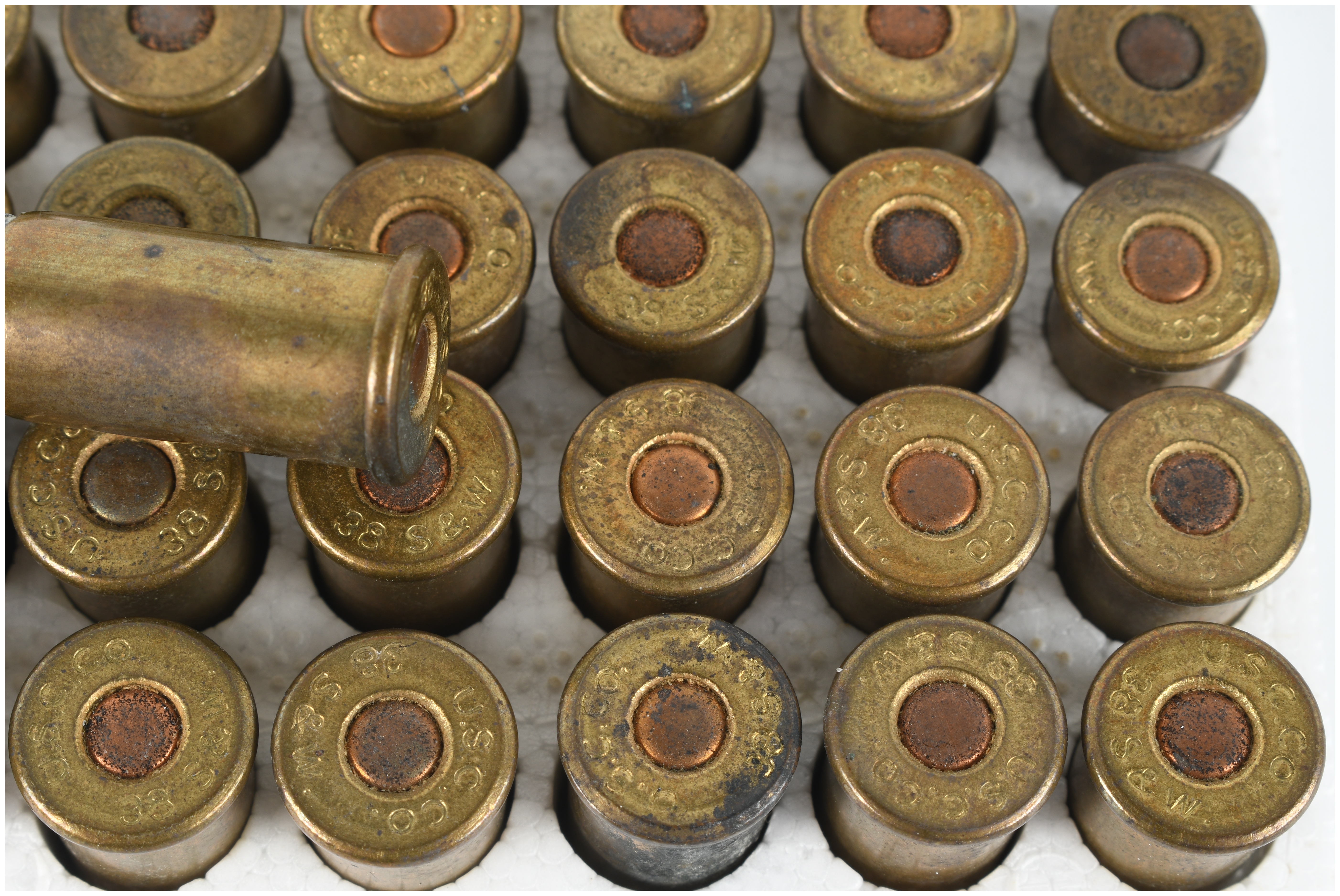 A Lot of 47 United States Cartridge Company .38 S&W Centerfire Pistol Cartridges