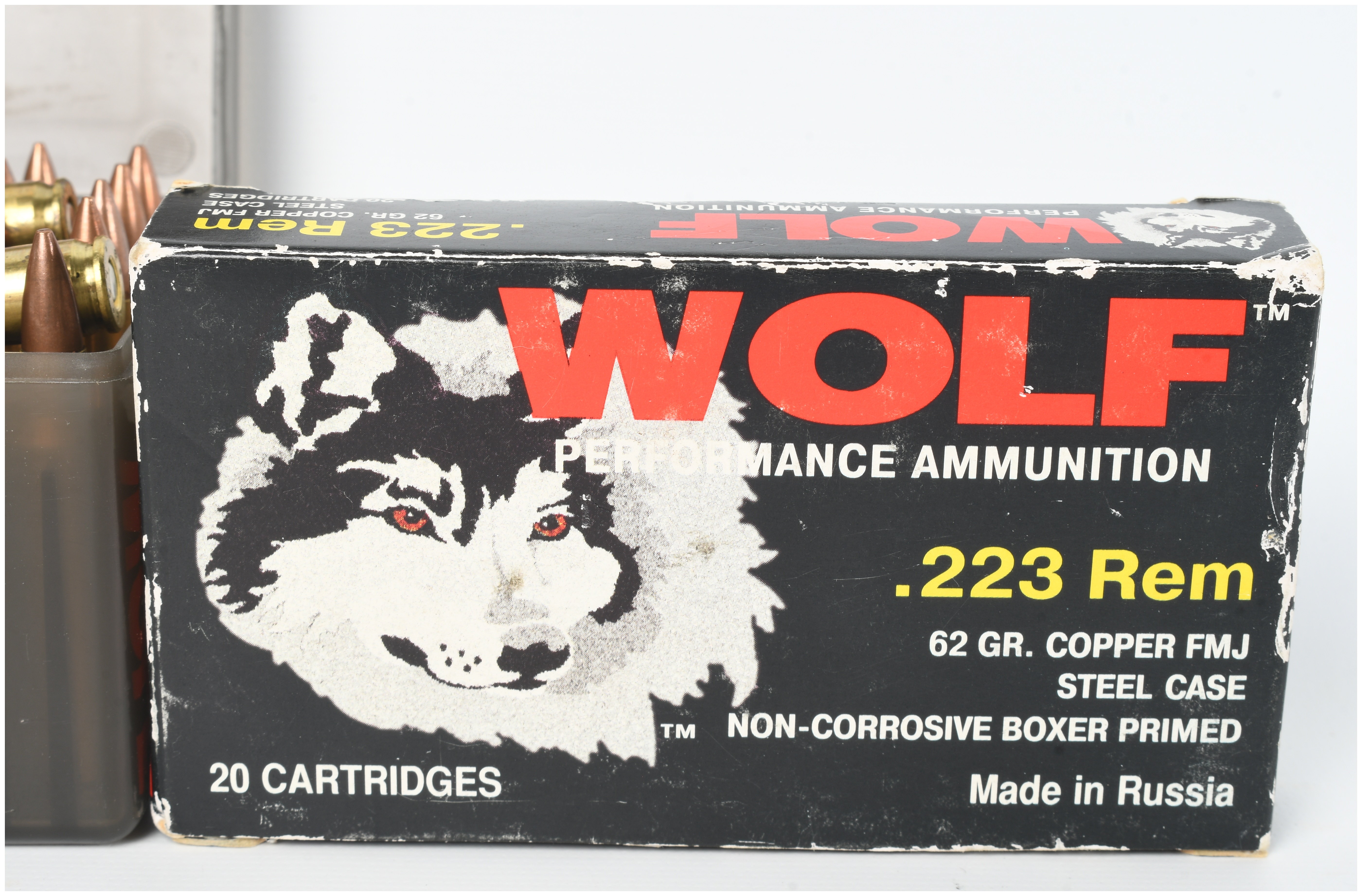 A Lot of 128 Rounds of Wolf Performance Ammunition .223 Remington 62 Grain FMJ
