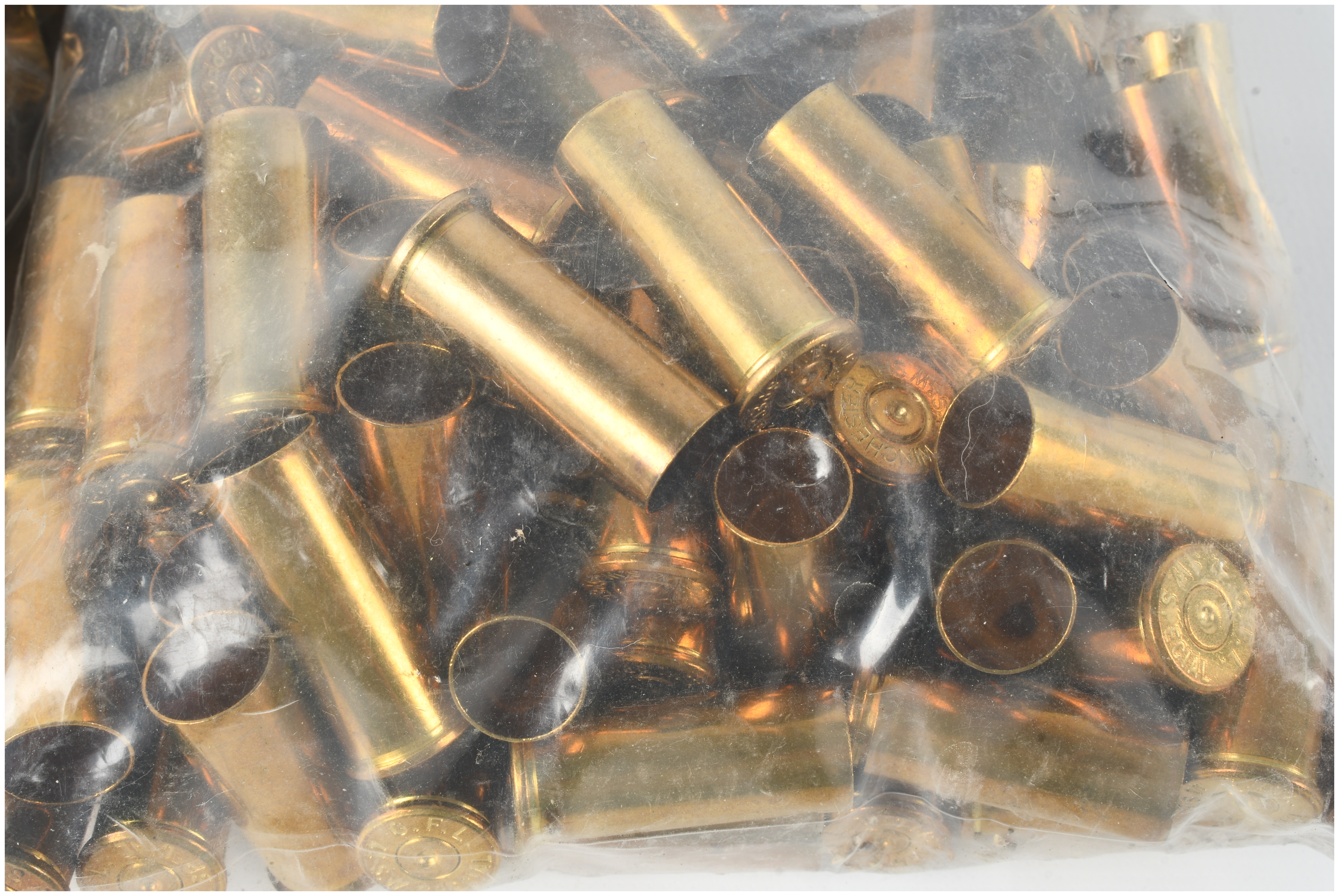 A Collection of 300 US Reloading Supply .45 ACP and .44 Special Once Fired Brass Casings