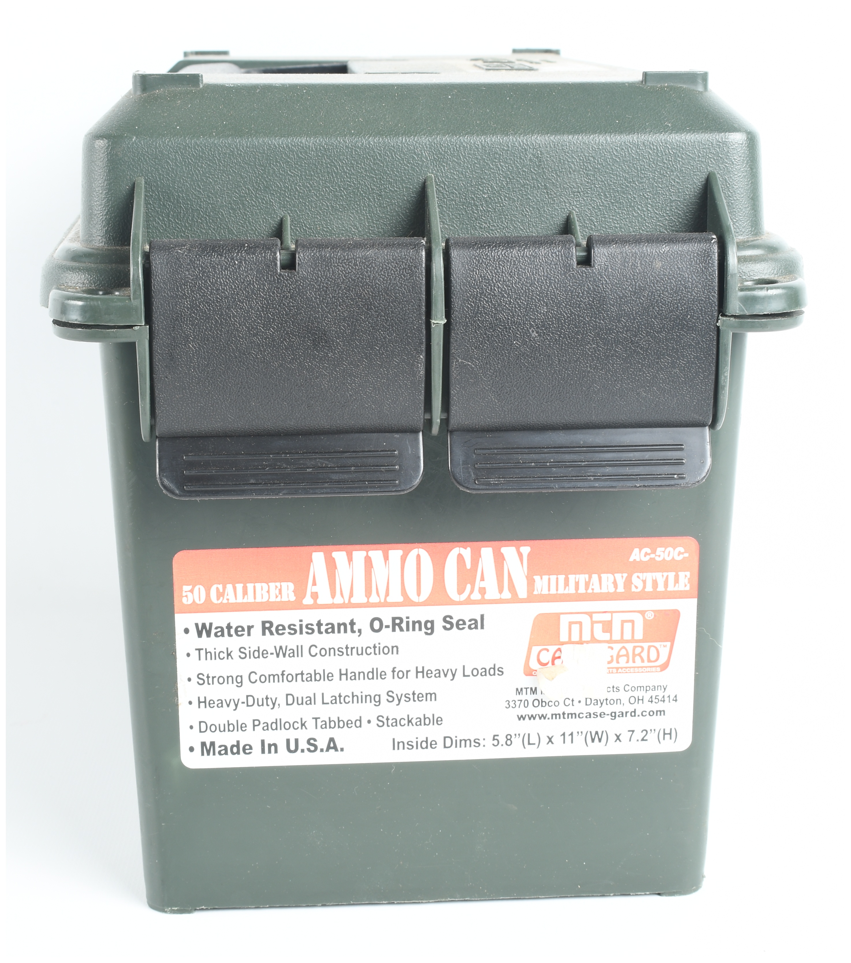 MTM Case-Gard Model AC-50C Military Style Plastic 50 Caliber Ammo Can 9x6x13